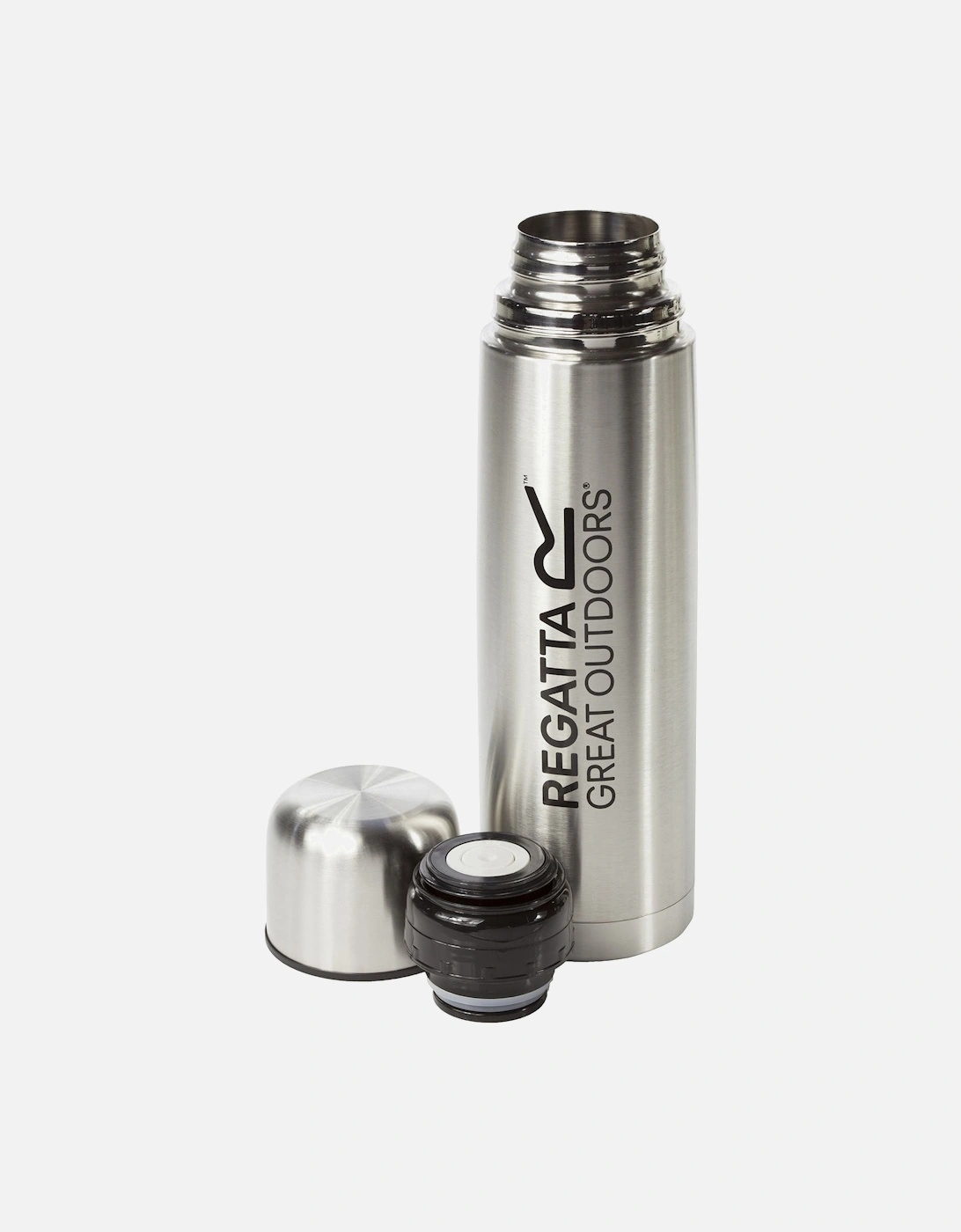 Outdoors 1 Litre Vacuum Camping Travel Mug Flask - Silver, 6 of 5