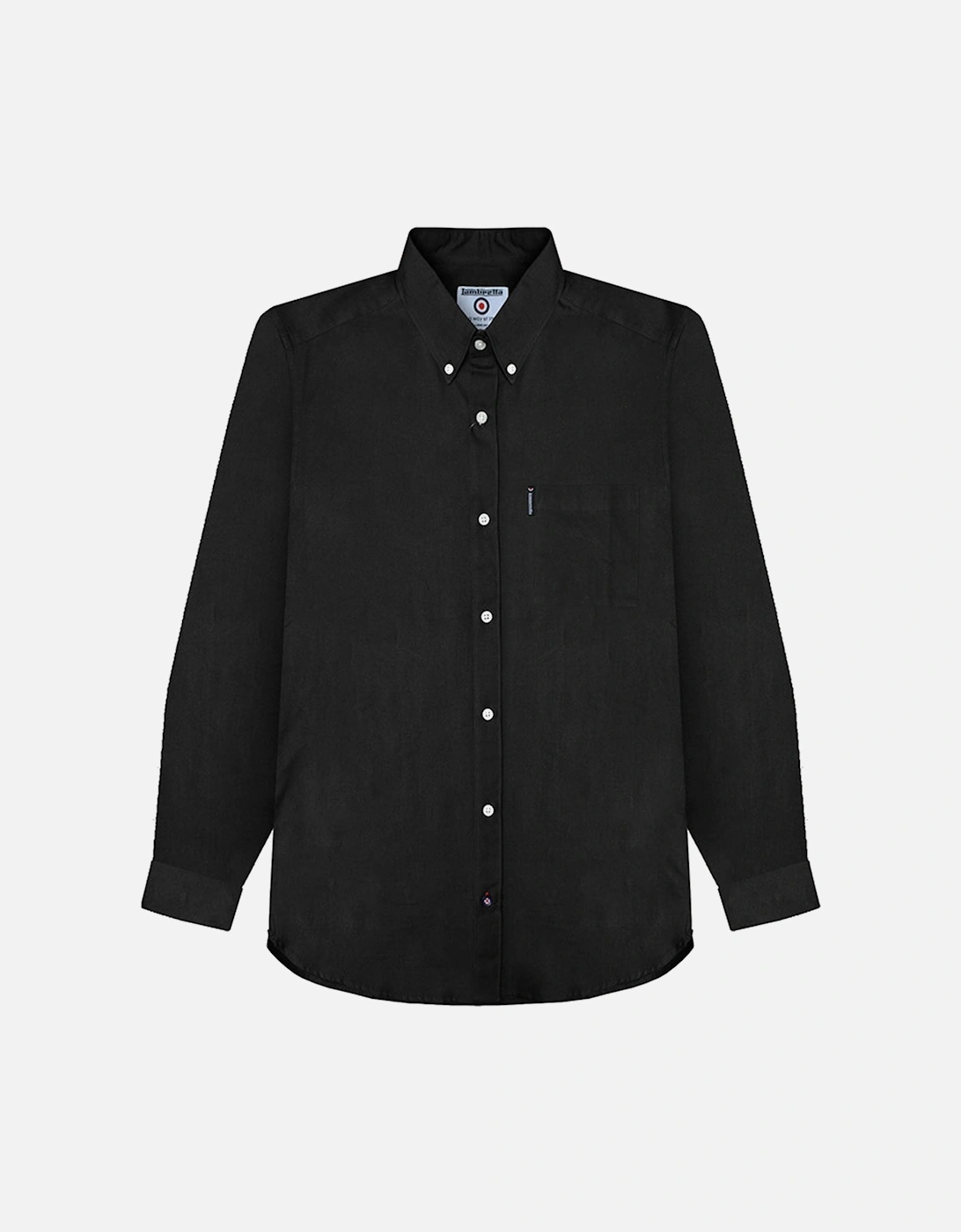Mens Oxford Long Sleeve Button Down Collar Shirt - Black, 7 of 6