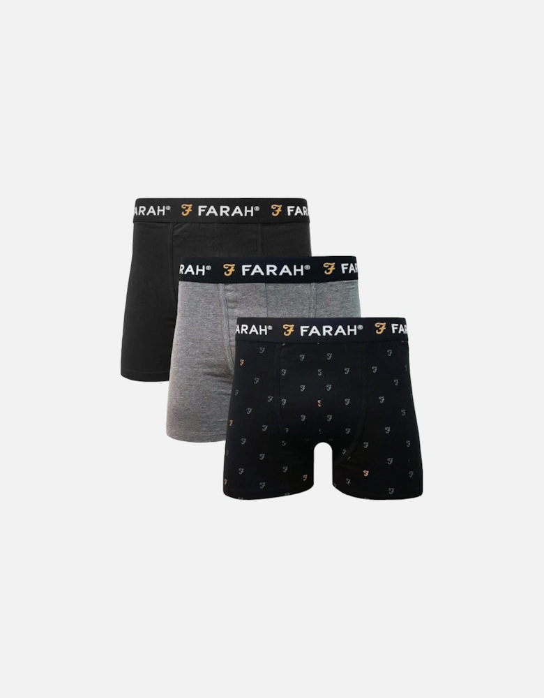 Mens Mcrae 3 Pack Boxer Shorts - Black Multi