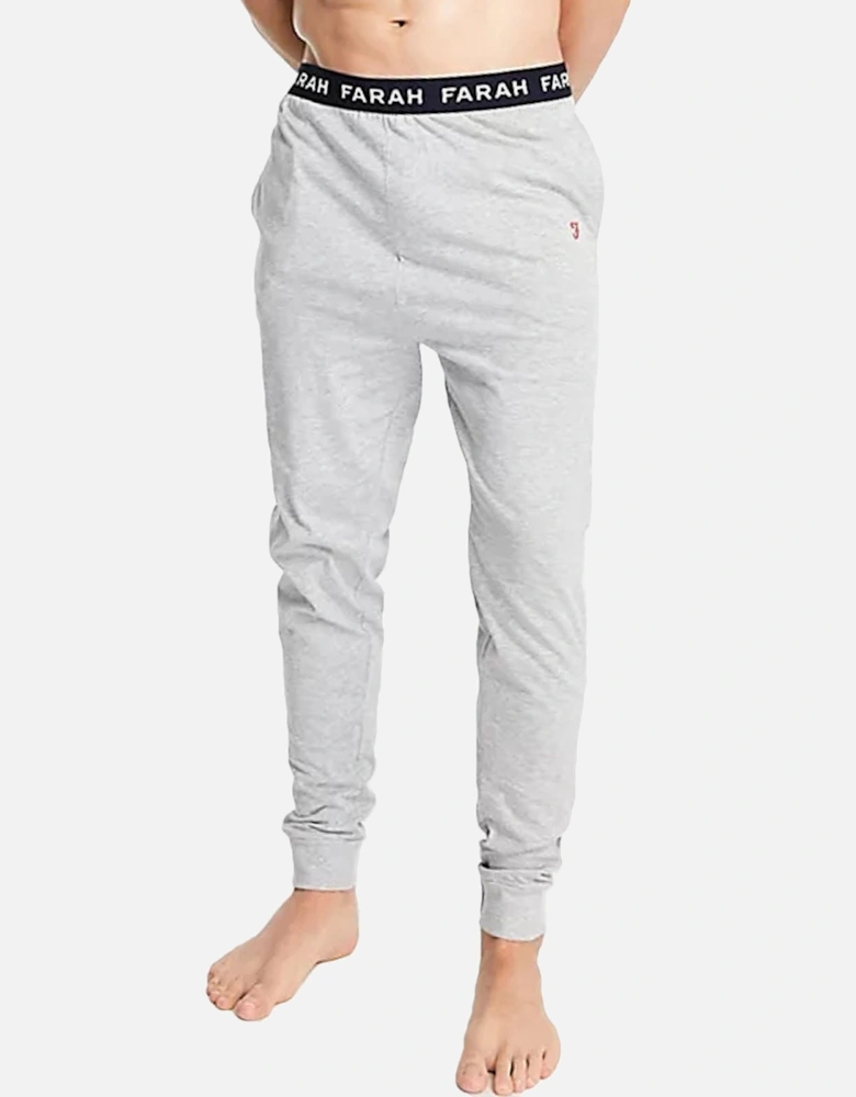 Mens Zahar Elasticated Cotton Lounge Pants - Grey