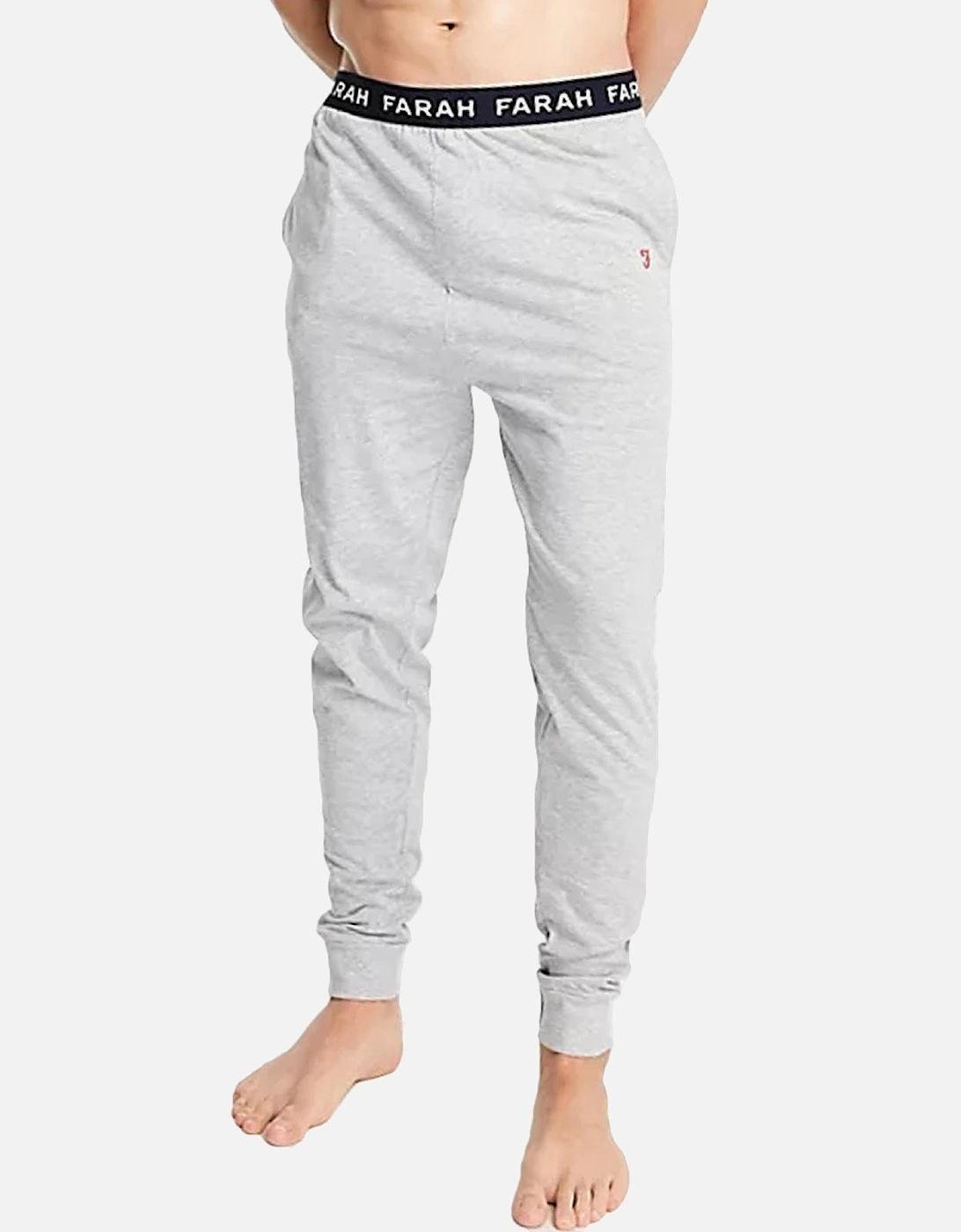 Mens Zahar Elasticated Cotton Lounge Pants - Grey, 2 of 1