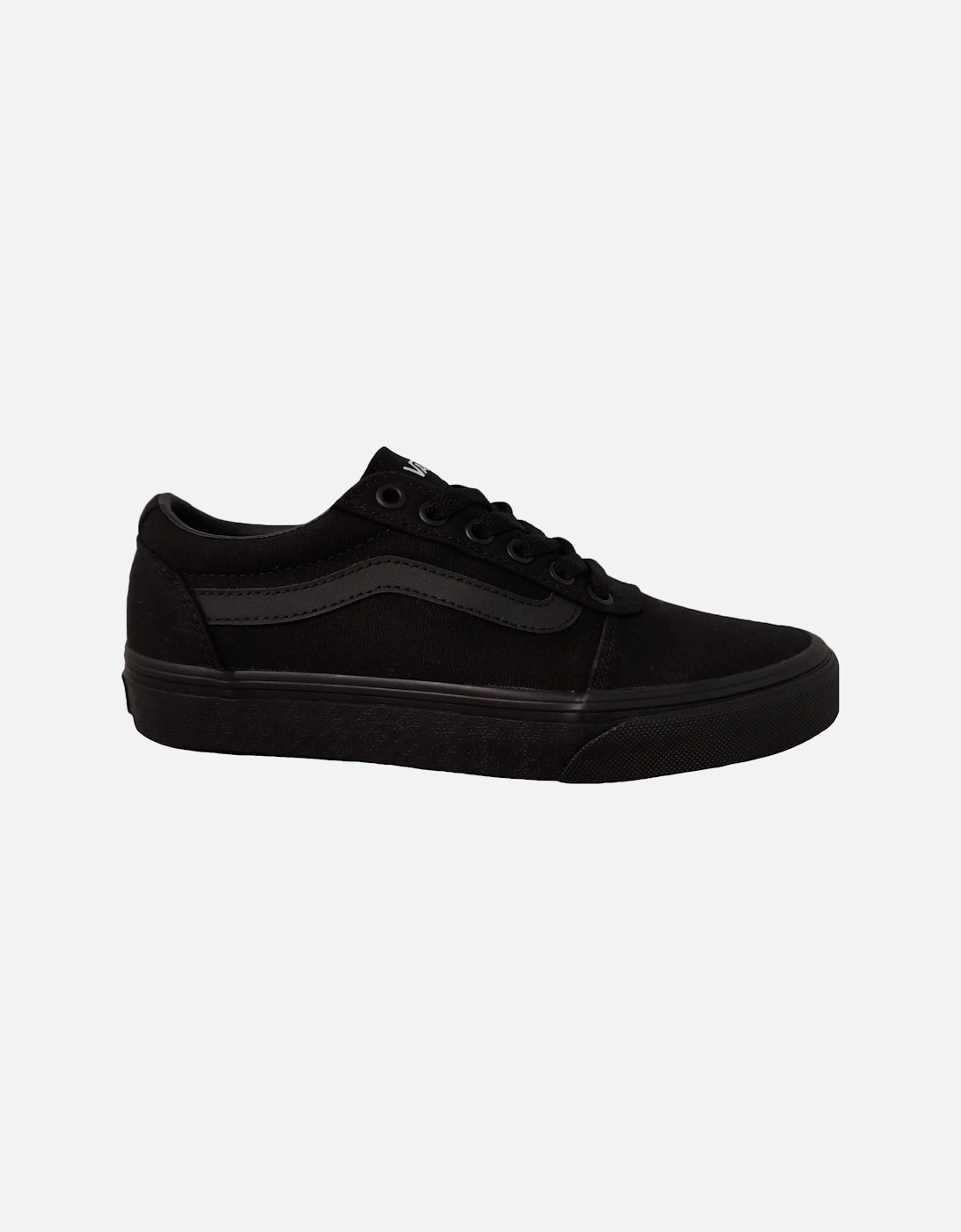 Womens Ward Satin Trainers - Black Canvas, 5 of 4