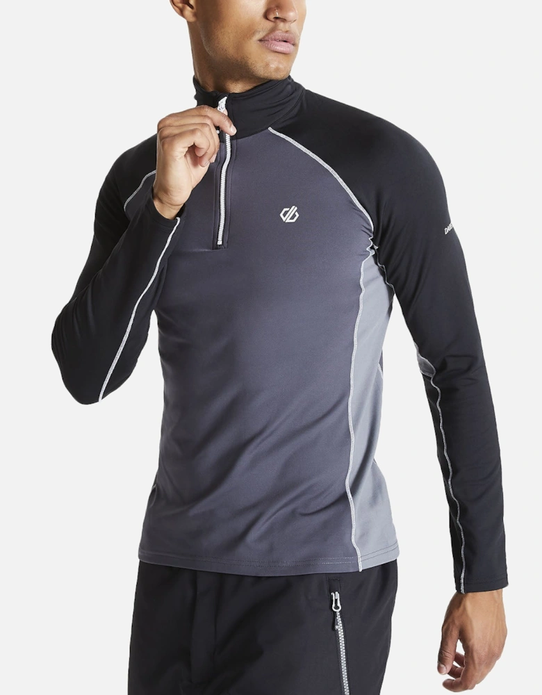 Mens Interfused II Half Zip Core Stretch Fleece - Ebony Grey