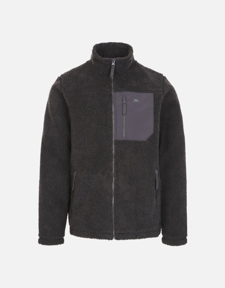 Mens Buck Sherpa Fleece Full Zip Jacket - Dark Grey
