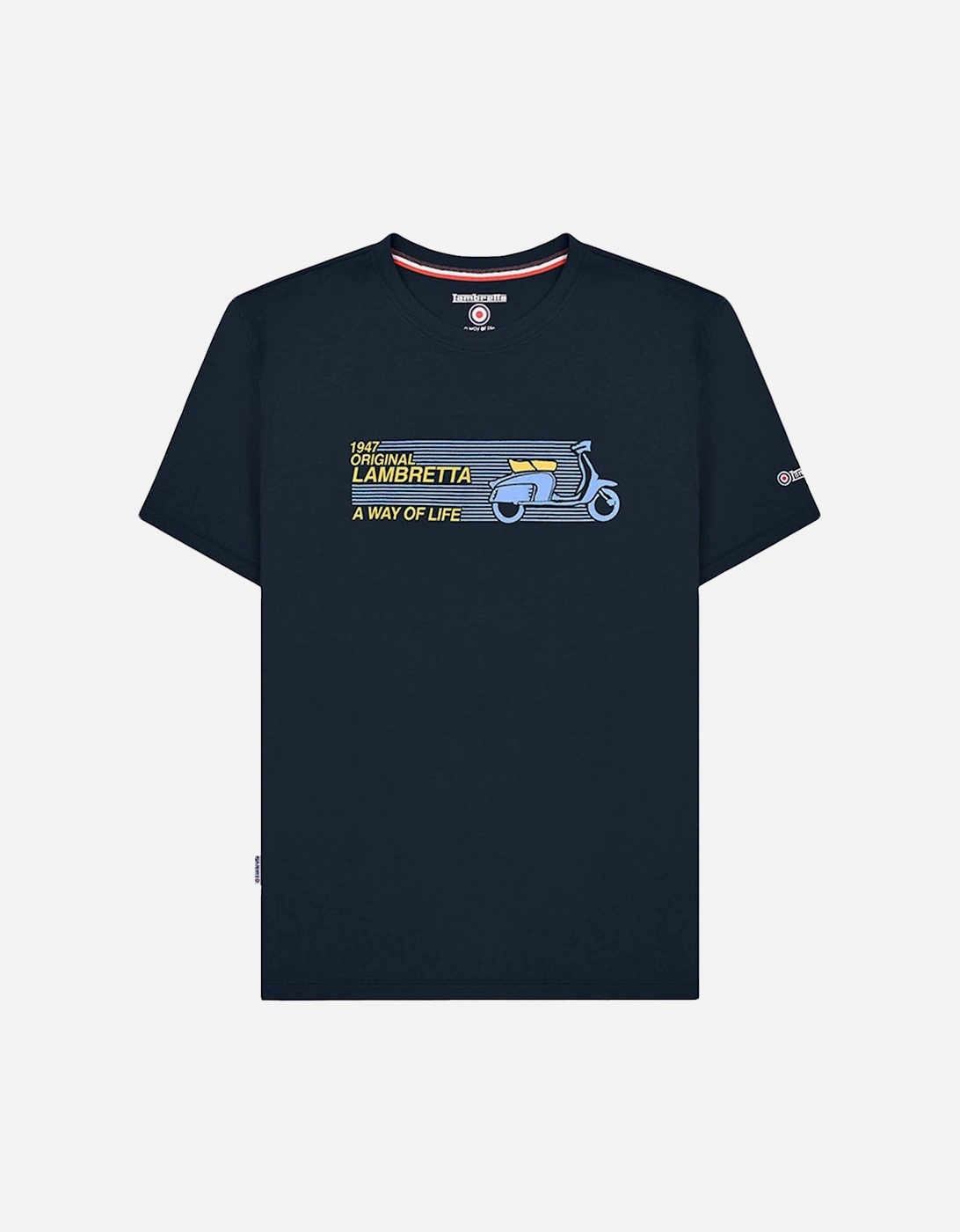 Mens Scooter Logo Crew Neck T-Shirt - Navy, 2 of 1