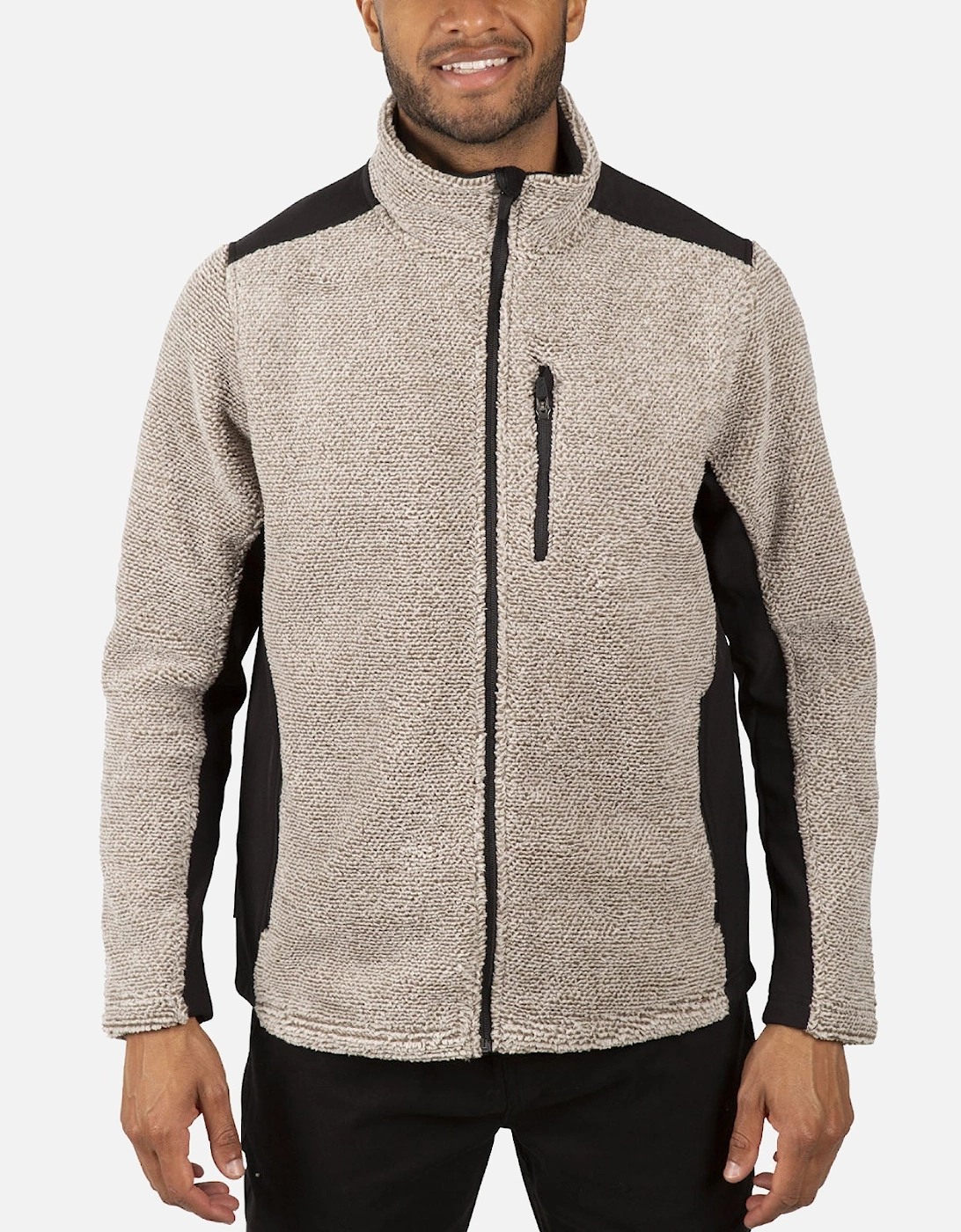 Mens Faratino Knitted Striped Fleece Jacket