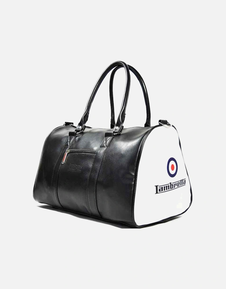 Mens Retro Sports Zipped Faux Leather Duffle Bag