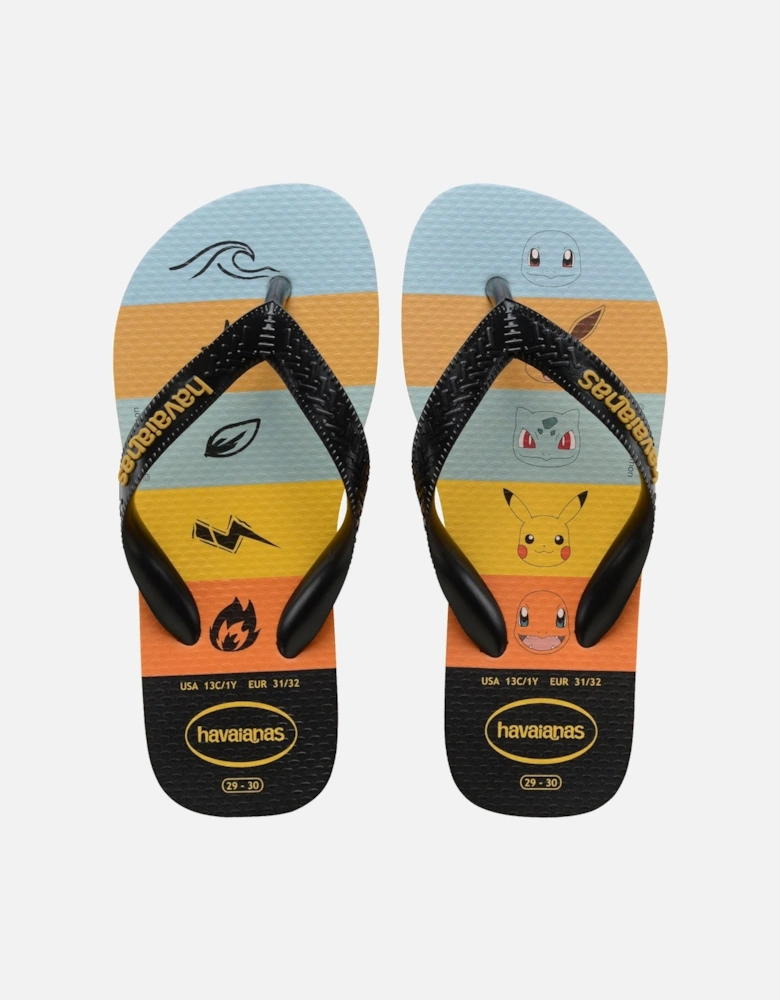 Kids Top Pokemon Flip Flops - Orange