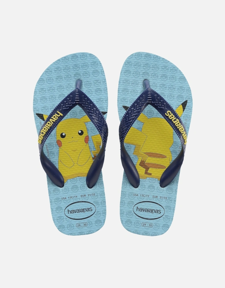 Kids Top Pokemon Flip Flops - Blue