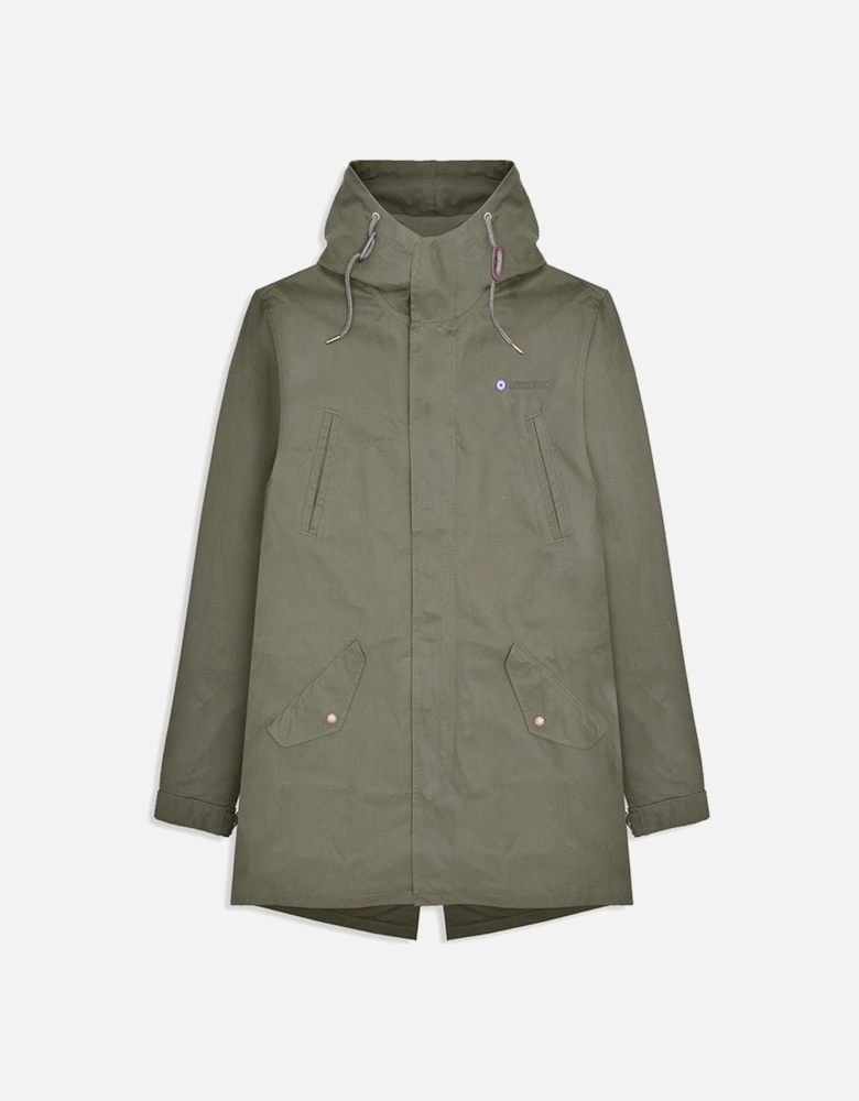 Mens Water Resistant Parka Jacket - Khaki