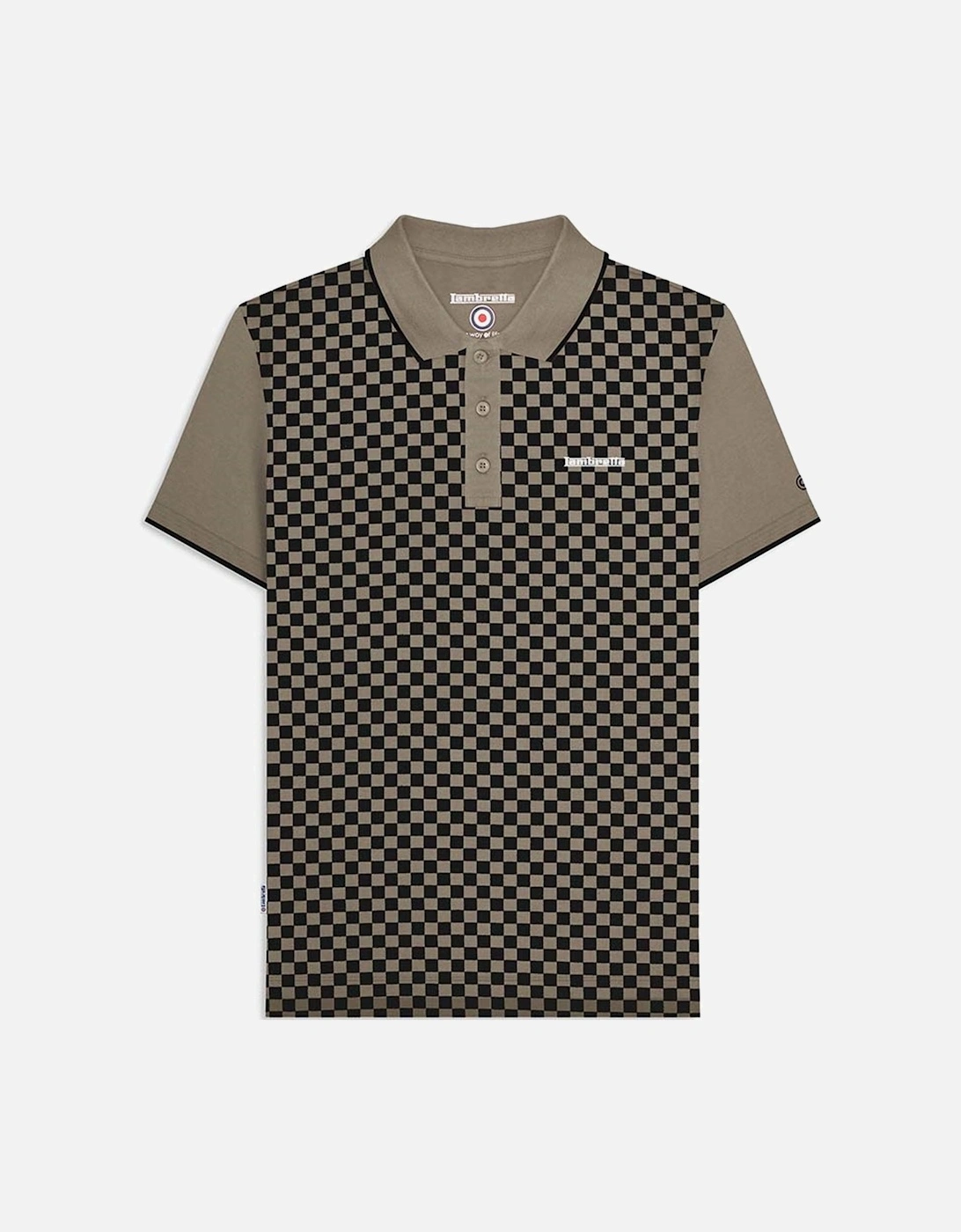 Mens Two Tone All Over Print Short Sleeve Polo Shirt