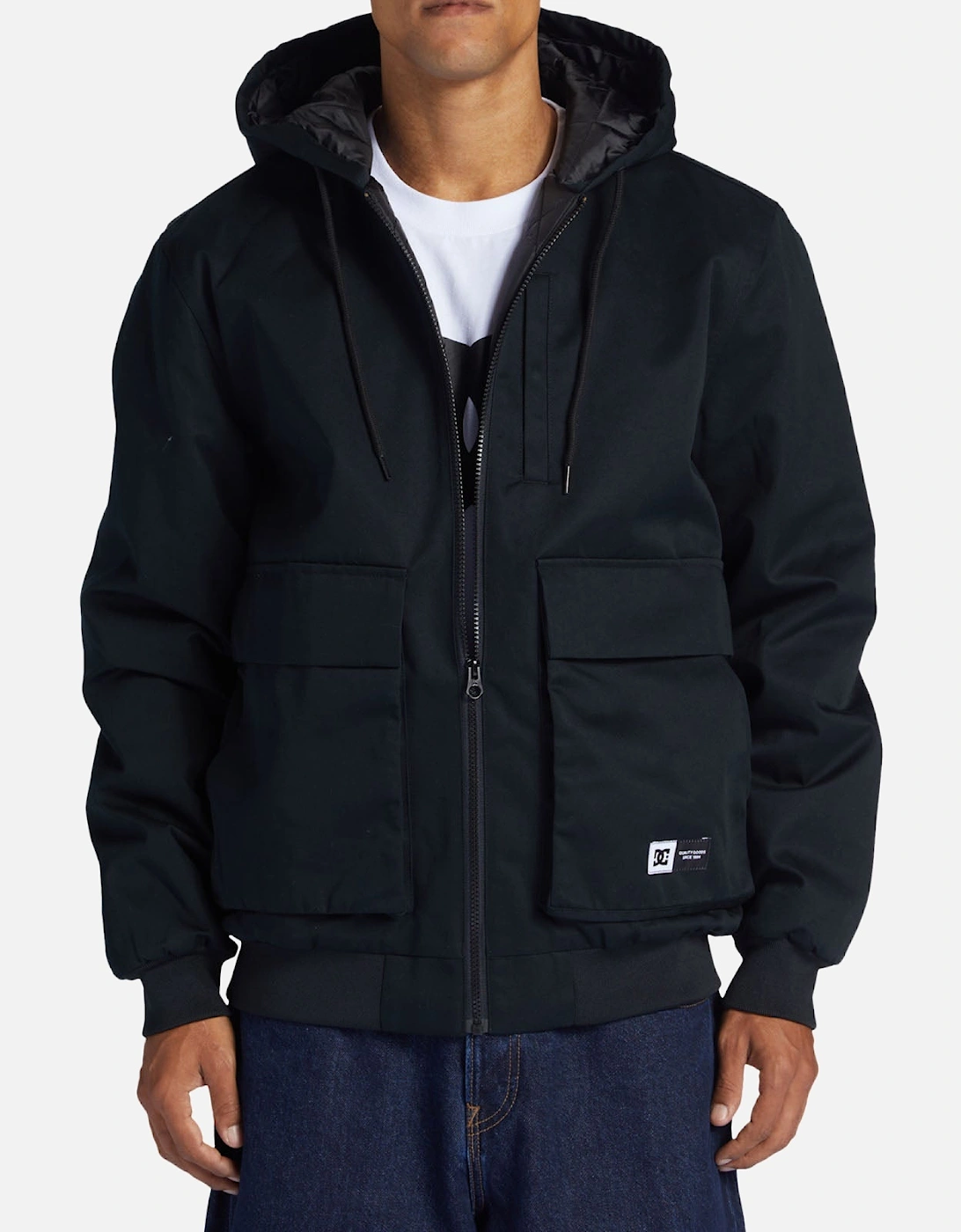 Mens Ecalate Padded Hooded Multi Pocket Workwear Jacket - Black, 5 of 4