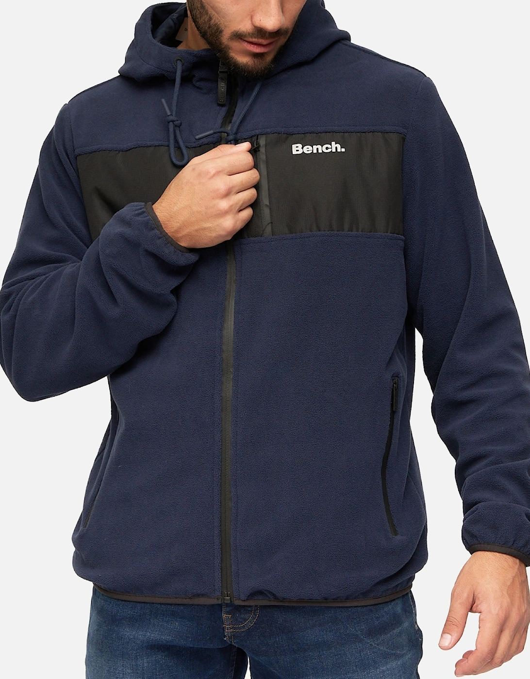 Mens Blaine Full Zip Hooded Fleece Jacket, 2 of 1