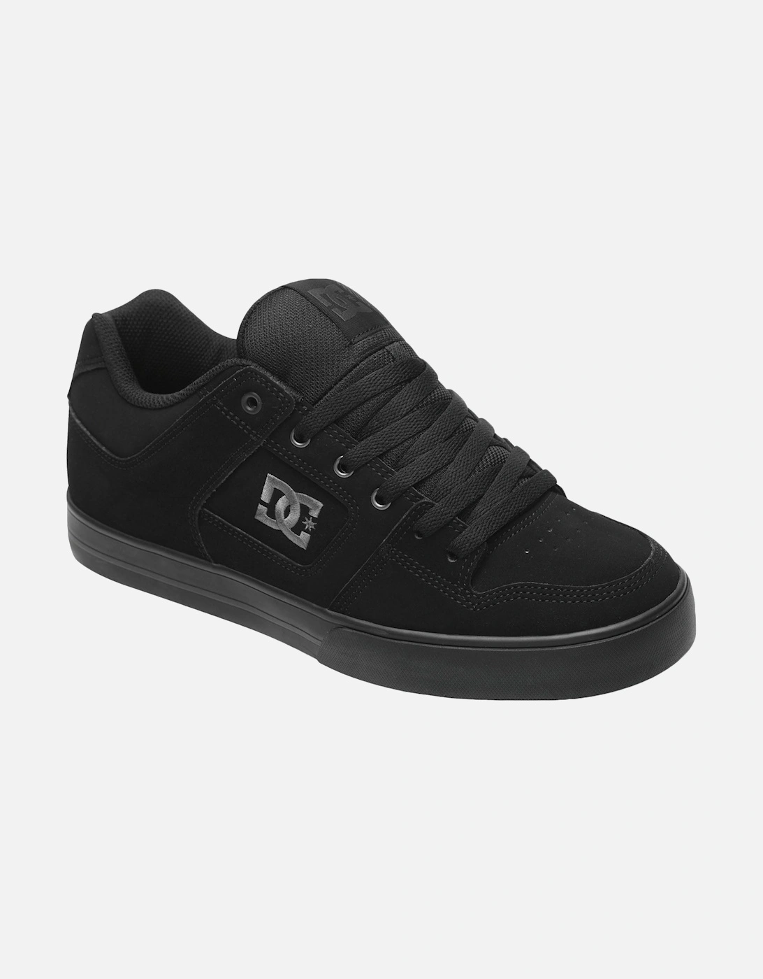 Mens Pure Leather Trainers - Black/Pirate Black, 4 of 3