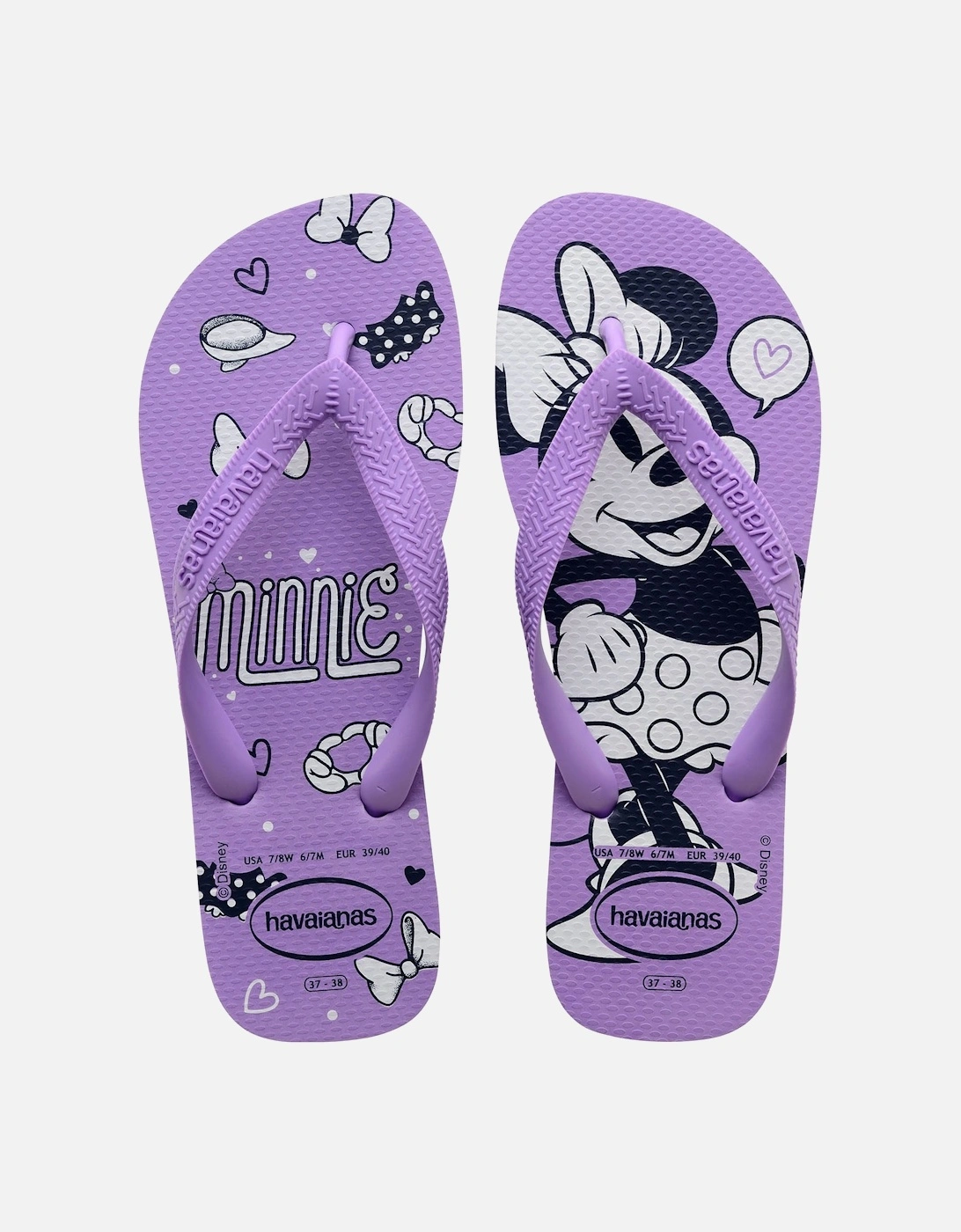 Havaianas Women's Purple Top Disney Flip Flops - - : 6/6.5/7 Size 6