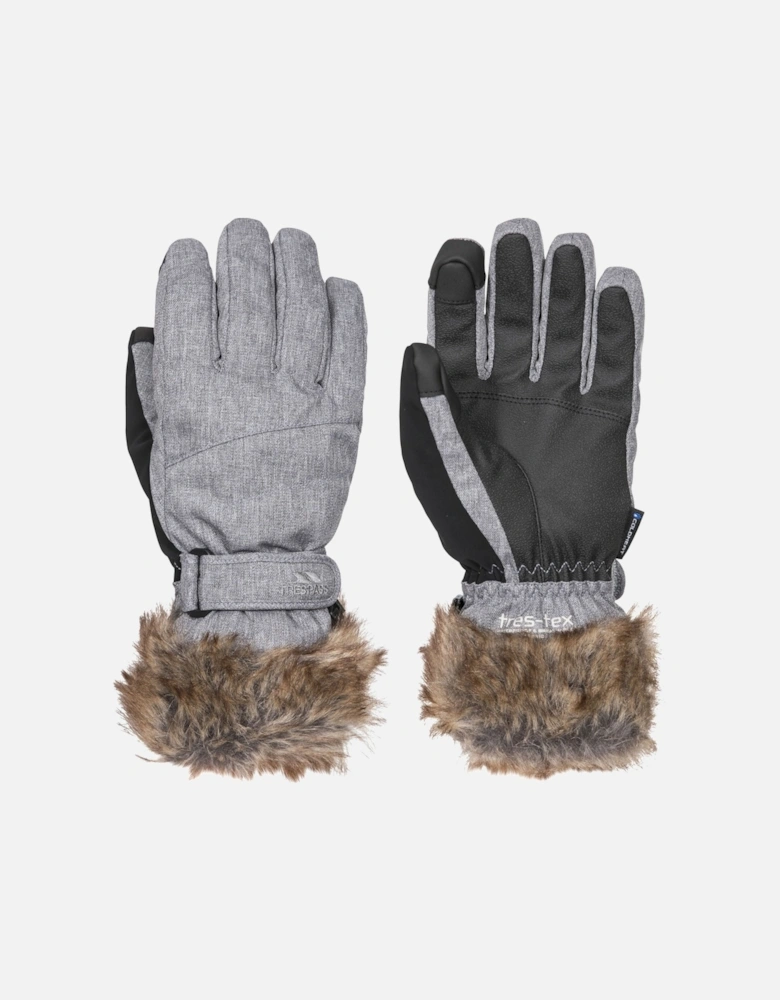 Womens Shiloh Padded Faux Fur Gloves - Grey