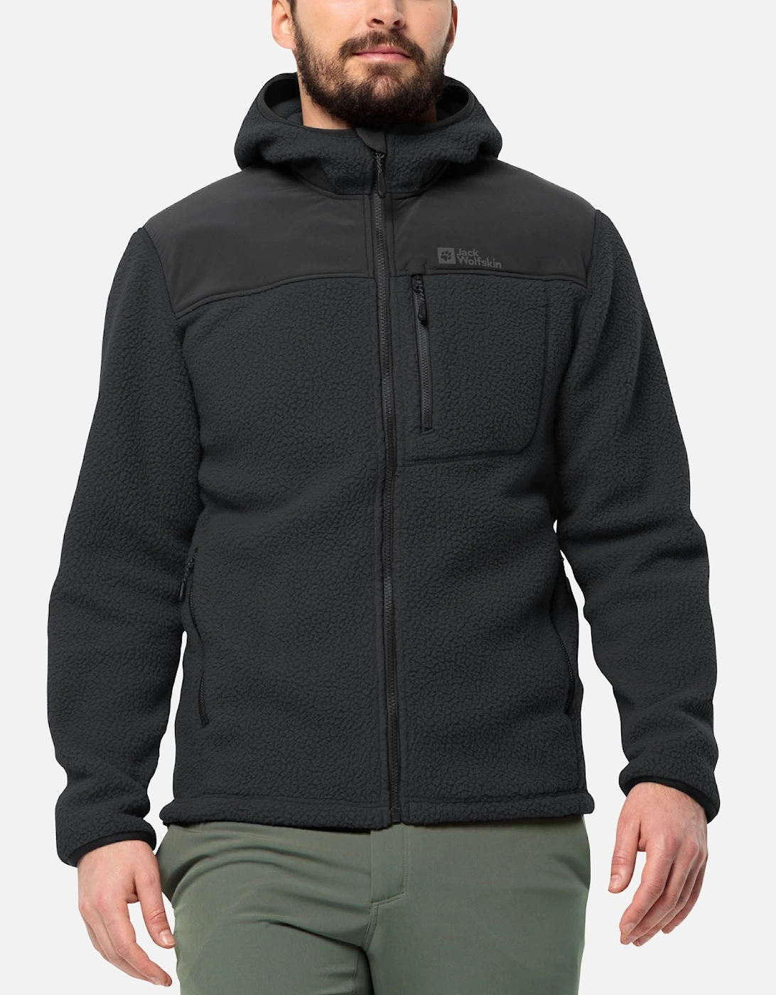 Mens Kammweg Pile Full Zip High Neck Fleece, 2 of 1