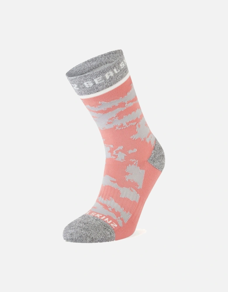 Womens Reepham Mid Length Socks - Pink/ Grey - S/M