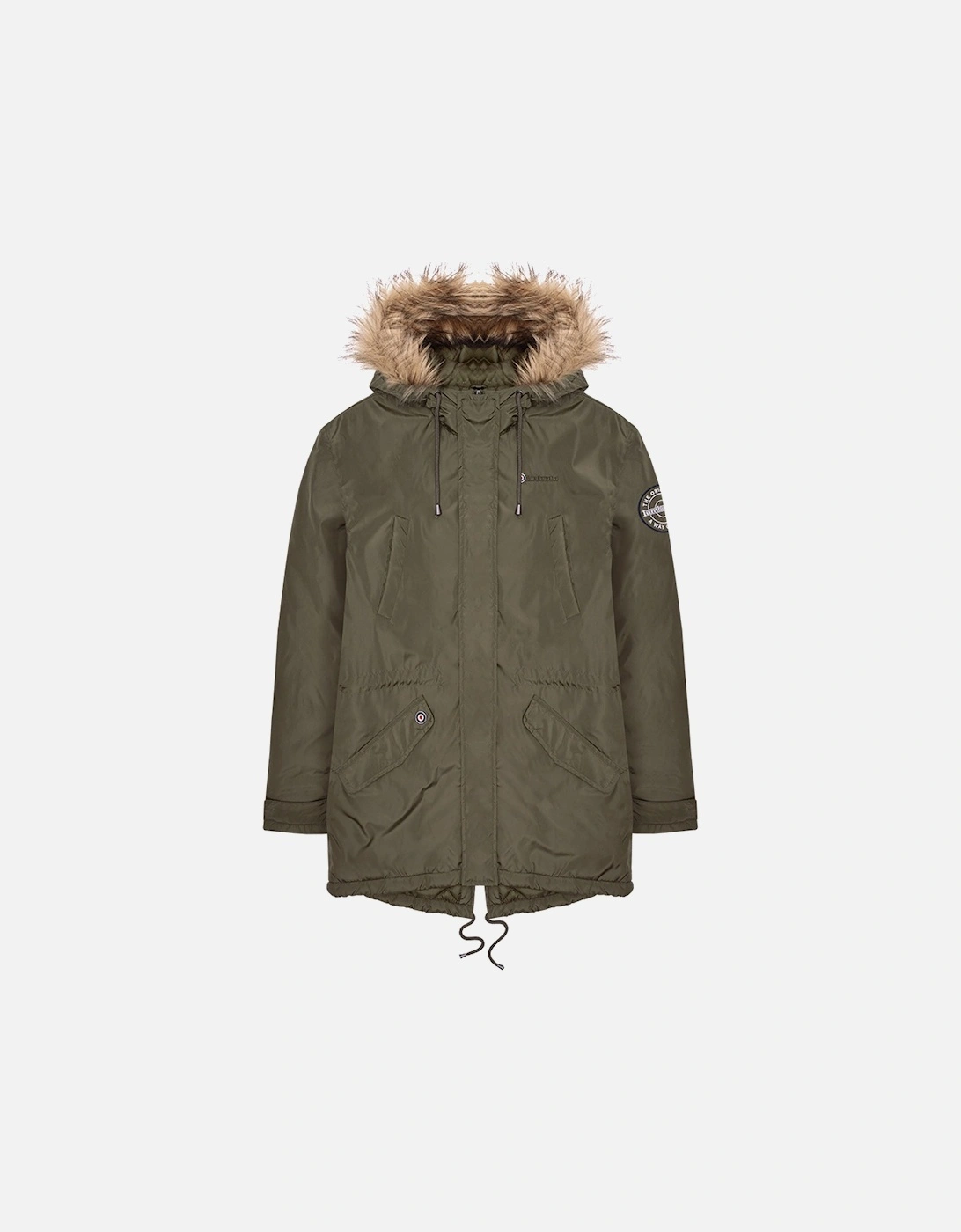 Mens Utility Faux Fur Parka Jacket - Khaki, 2 of 1