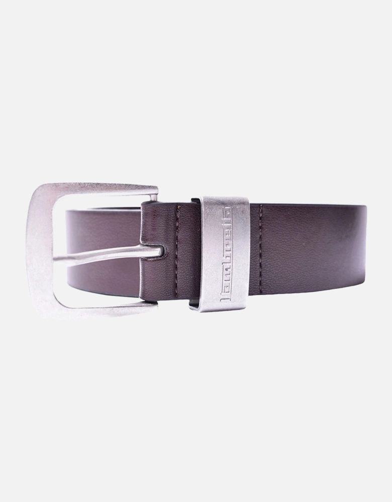 Mens Leather Lined Silver Buckle Adjustable Belt