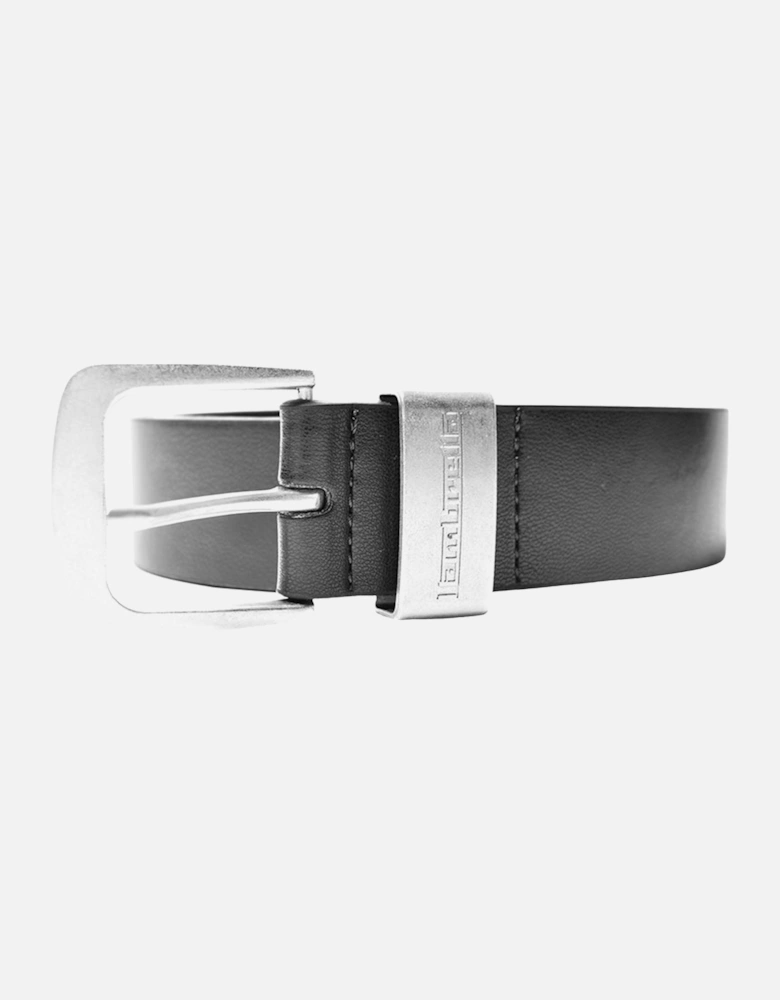 Mens Leather Lined Silver Buckle Adjustable Belt
