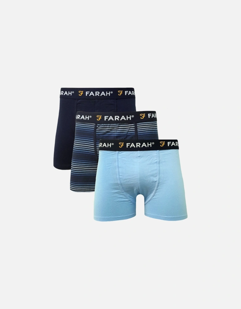Mens Seba 3 Pack Boxer Shorts - Blue Multi
