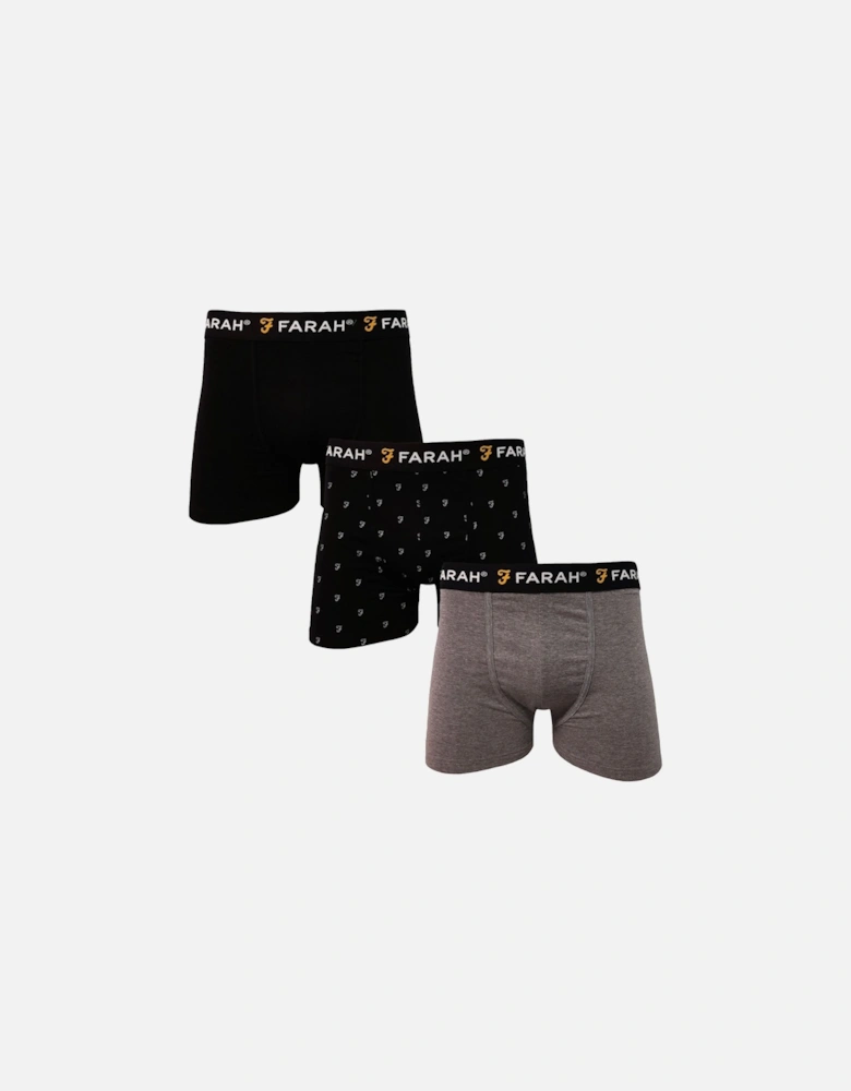Mens Valli 3-Pack Elasticated Logo Waist Boxer Shorts - Assorted