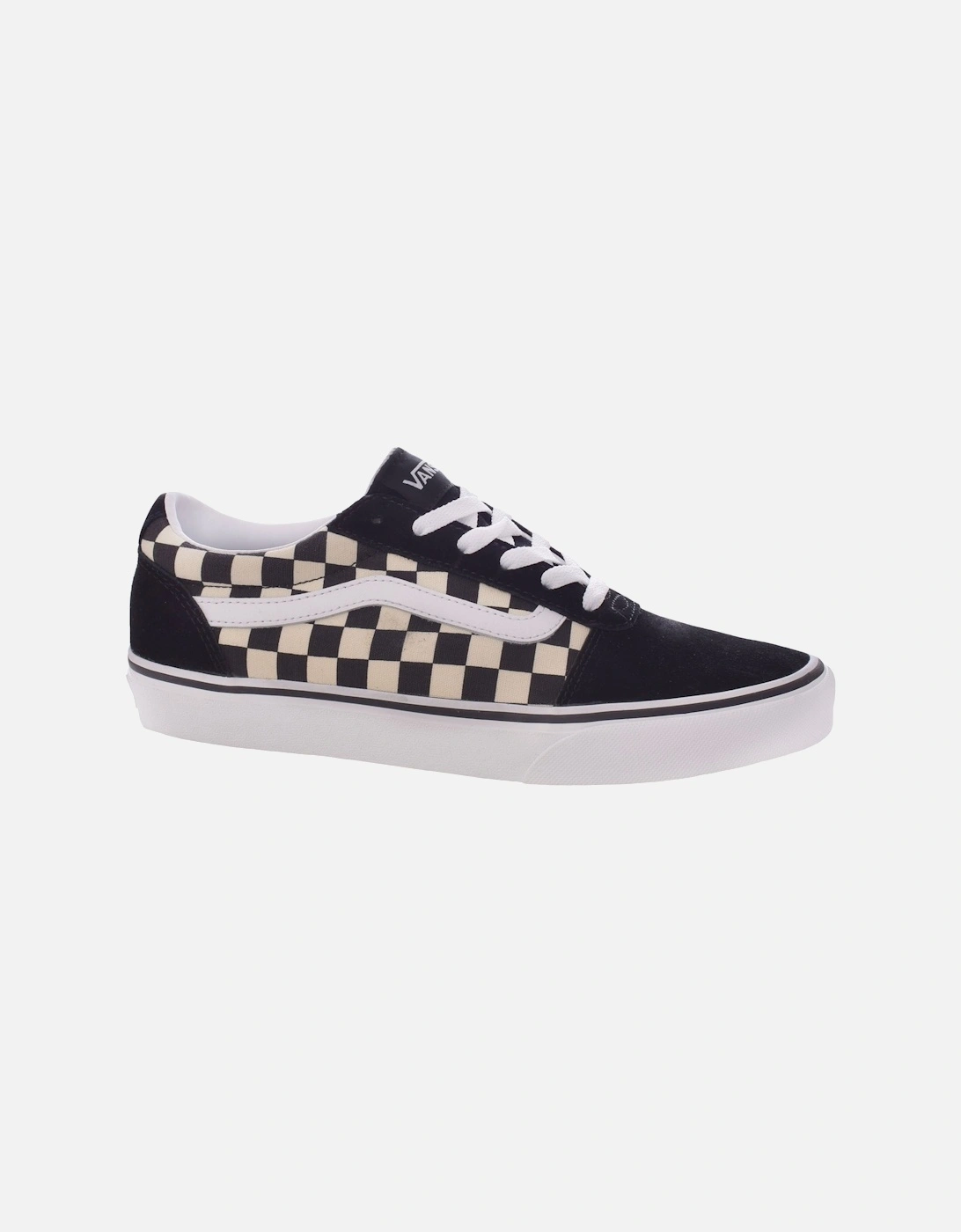 Womens Ward Low Rise Satin Tonal Trainers - Black Check, 4 of 3