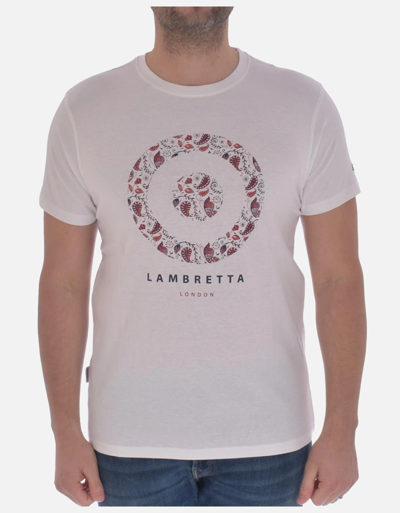 Mens Paisley Target Cotton Short Sleeve T-Shirt