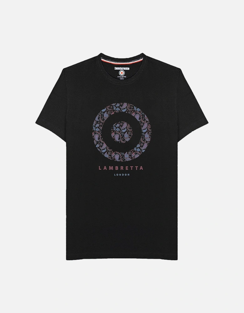 Mens Paisley Target Cotton Short Sleeve T-Shirt