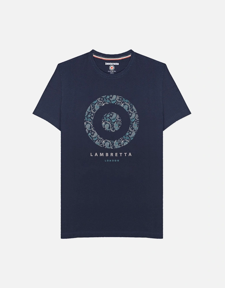 Mens Paisley Target Cotton Short Sleeve T-Shirt
