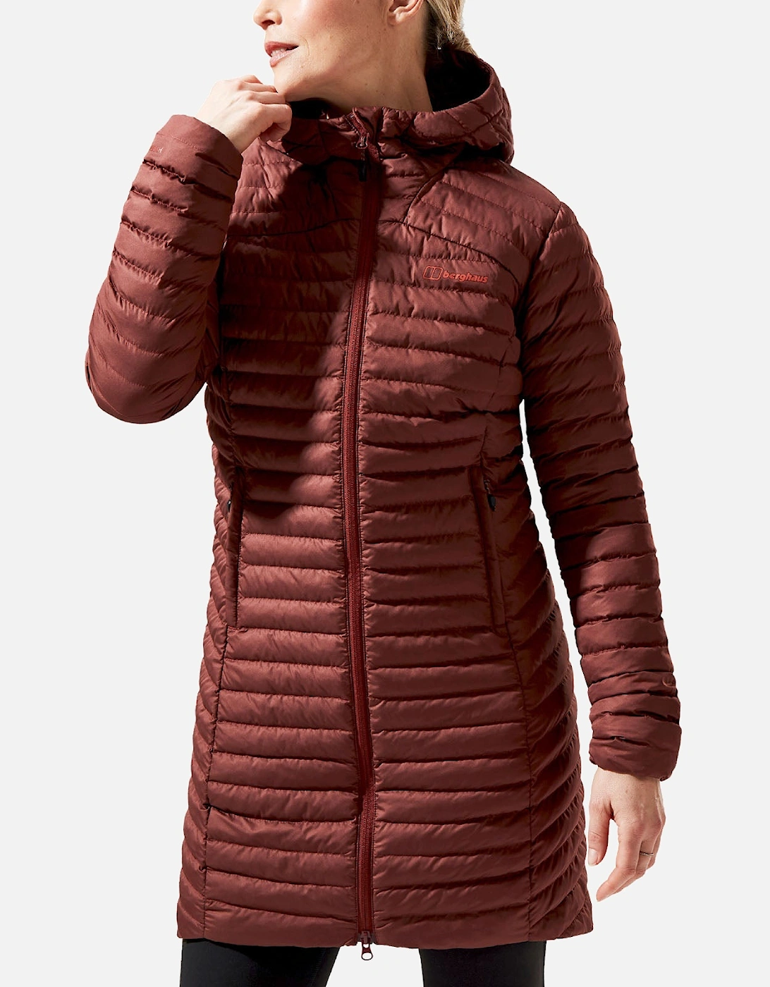 Womens Nula Micro Long Padded Hooded Jacket