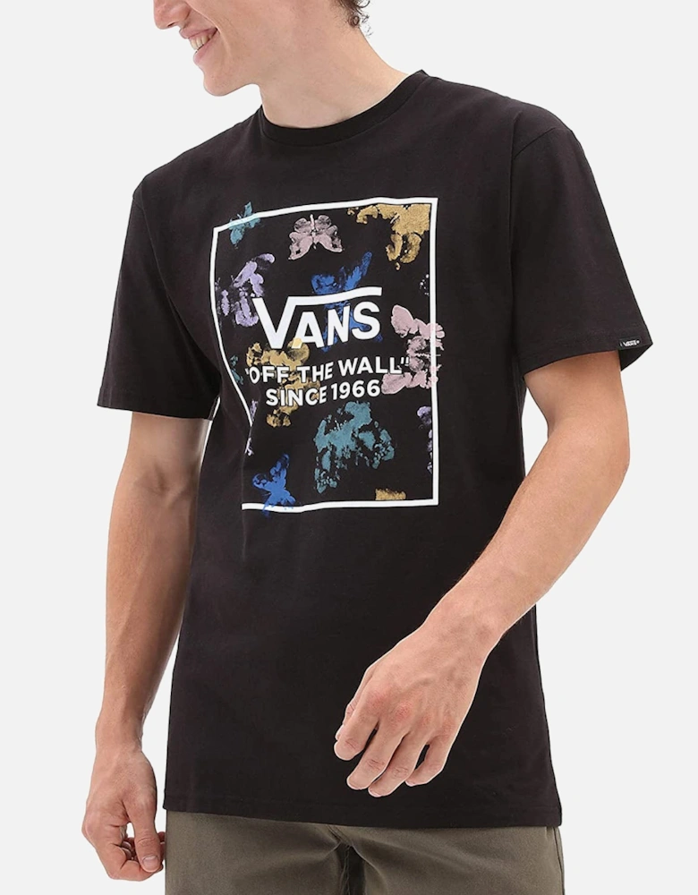 Mens Blotterfly Crew Neck Cotton T-Shirt - Black
