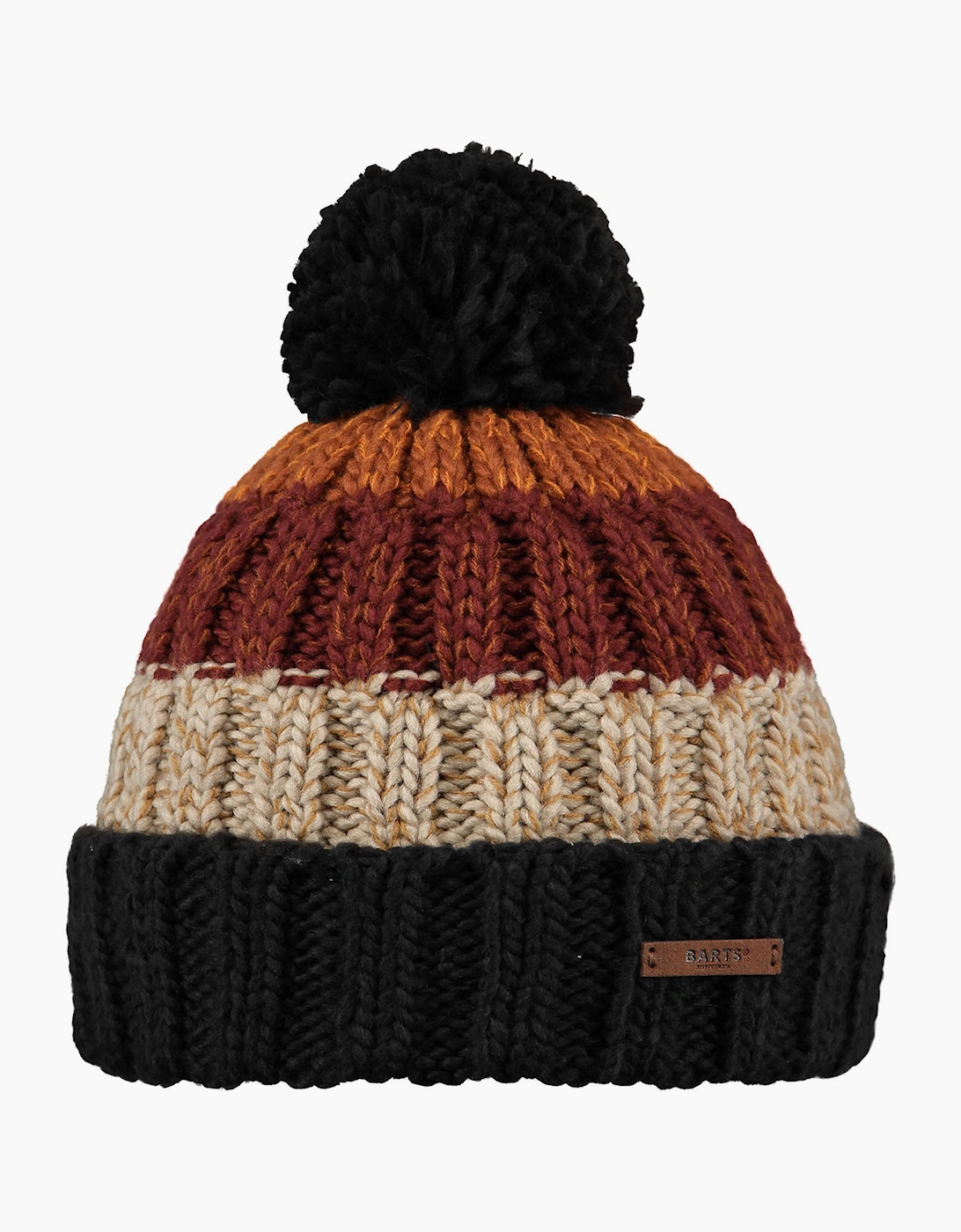 Barts Men's Barts Mens Wilhelm Cuffed Mixed Knit Knitted Bobble Hat - Red