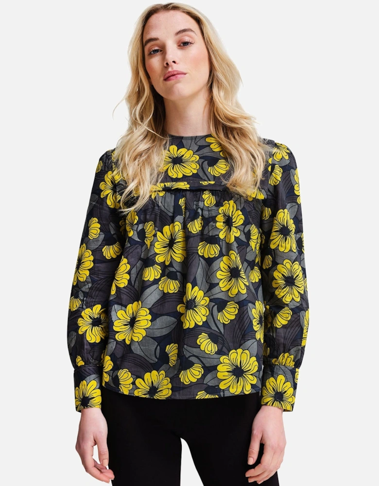 Womens Orla Kiely Long Sleeve Bib Collar Blouse Top