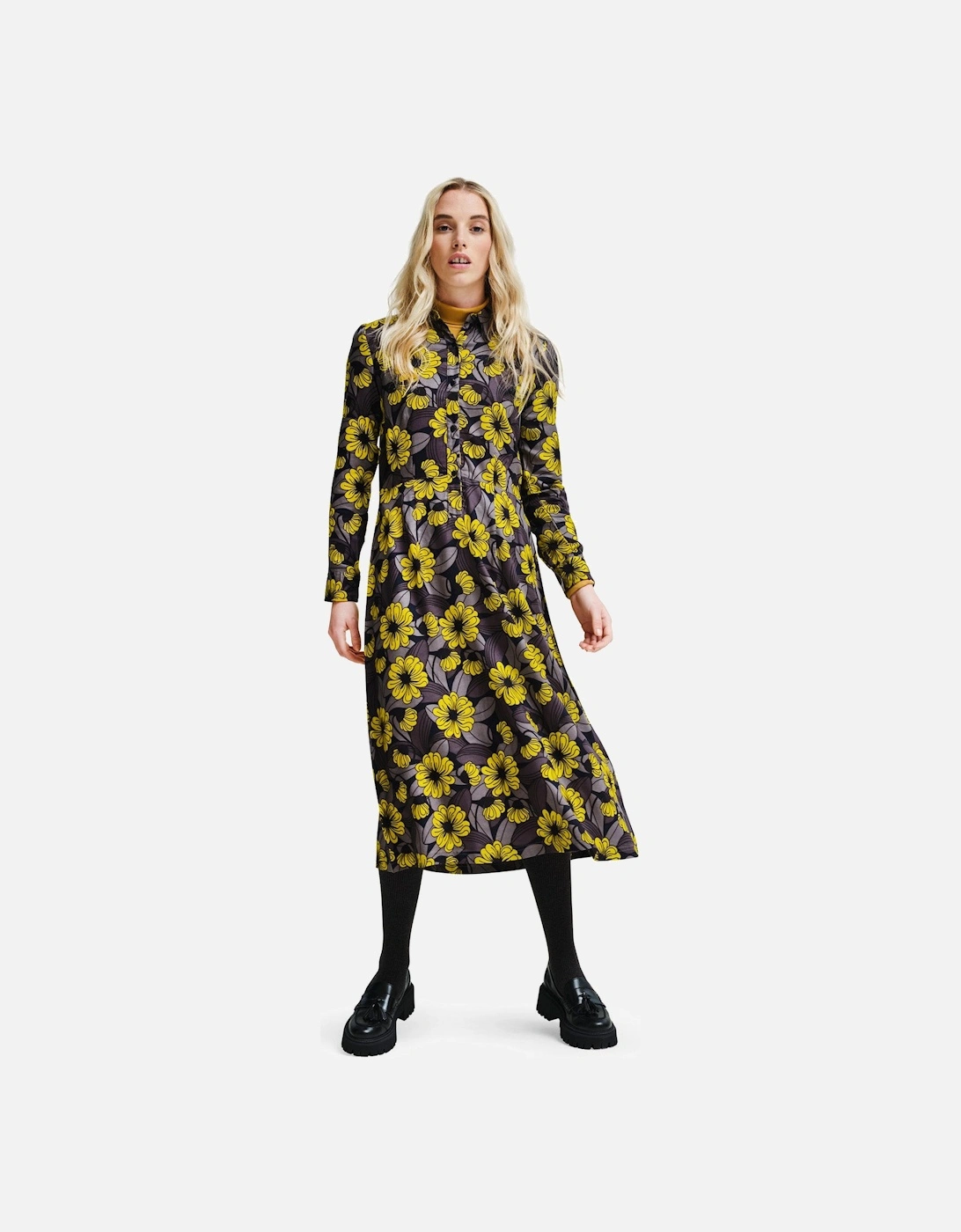 Womens Orla Kiely Long Sleeve Maxi Shirt Dress, 17 of 16