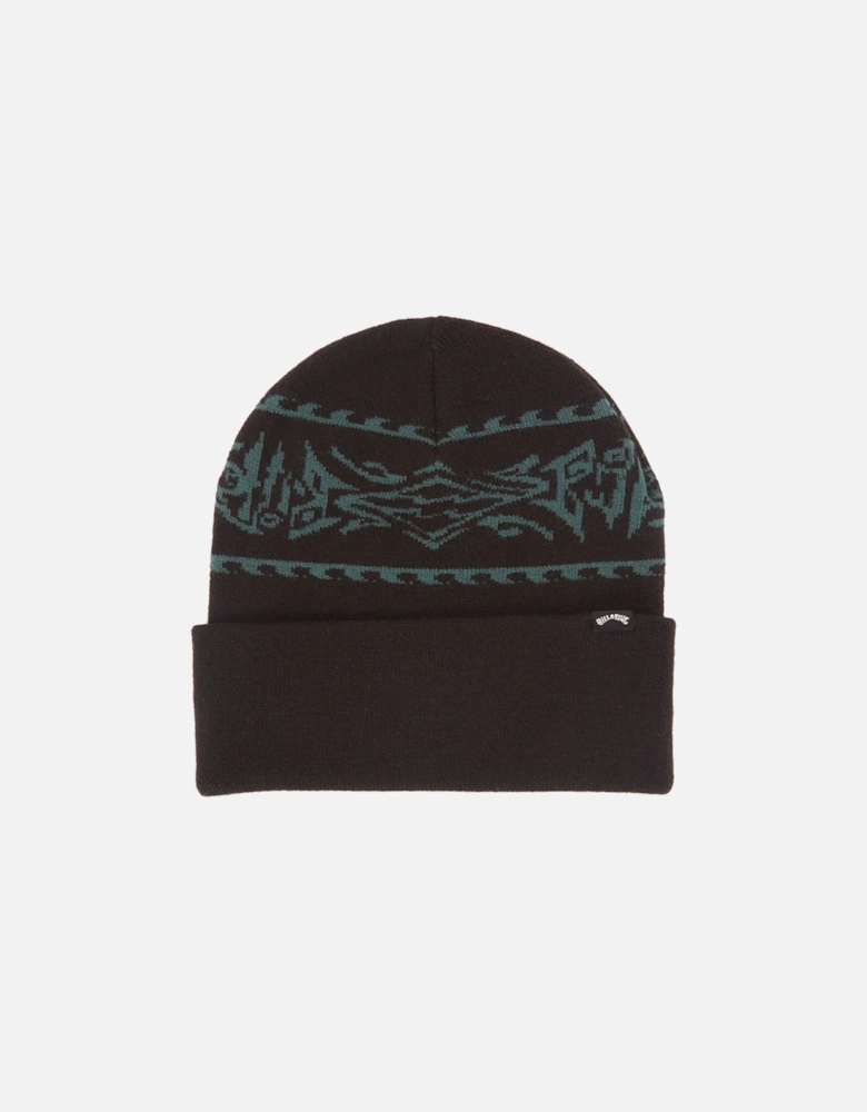 Mens Offshore Fine Knit Cuffed Beanie Hat - Black