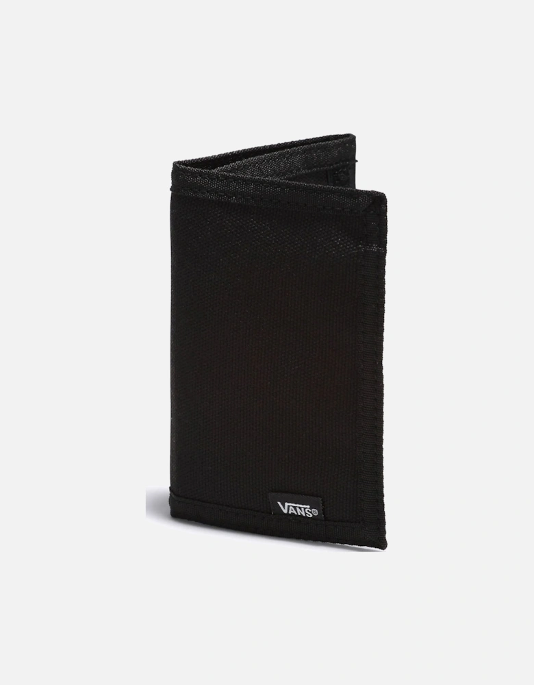 Mens Slipped Tri-fold Checkered Money Wallet - Black