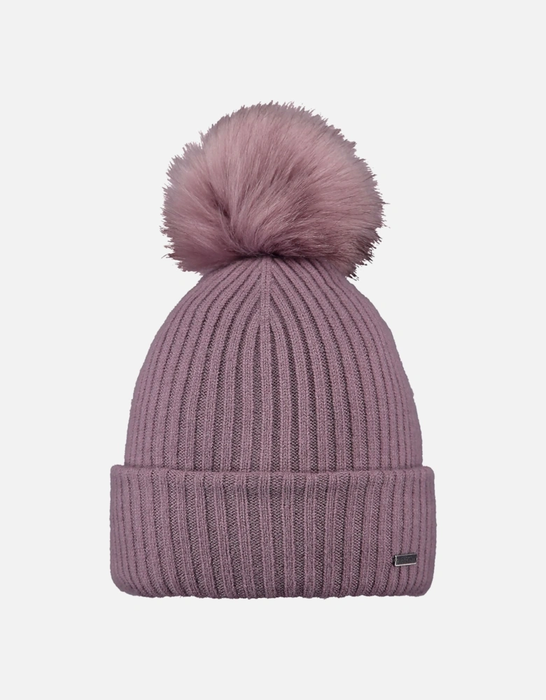 Womens Kenzie Big Stretchy Faux Fur Pom Bobble Hat