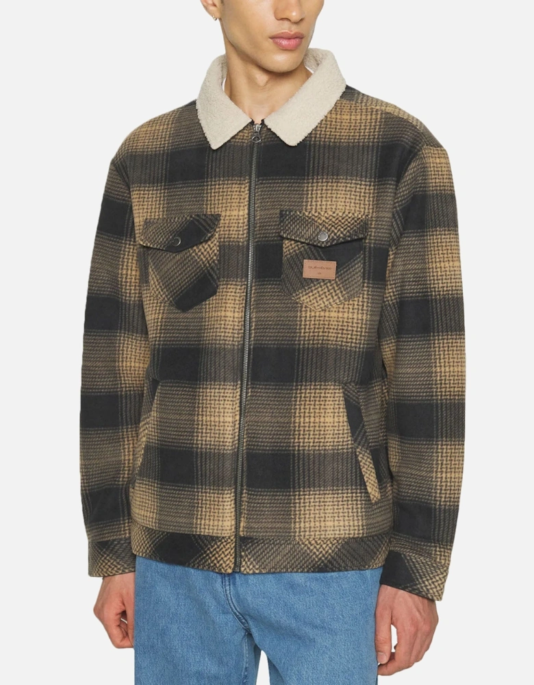 Mens Tolala Oversized Sherpa Plaid Shaket - Tannin Deck