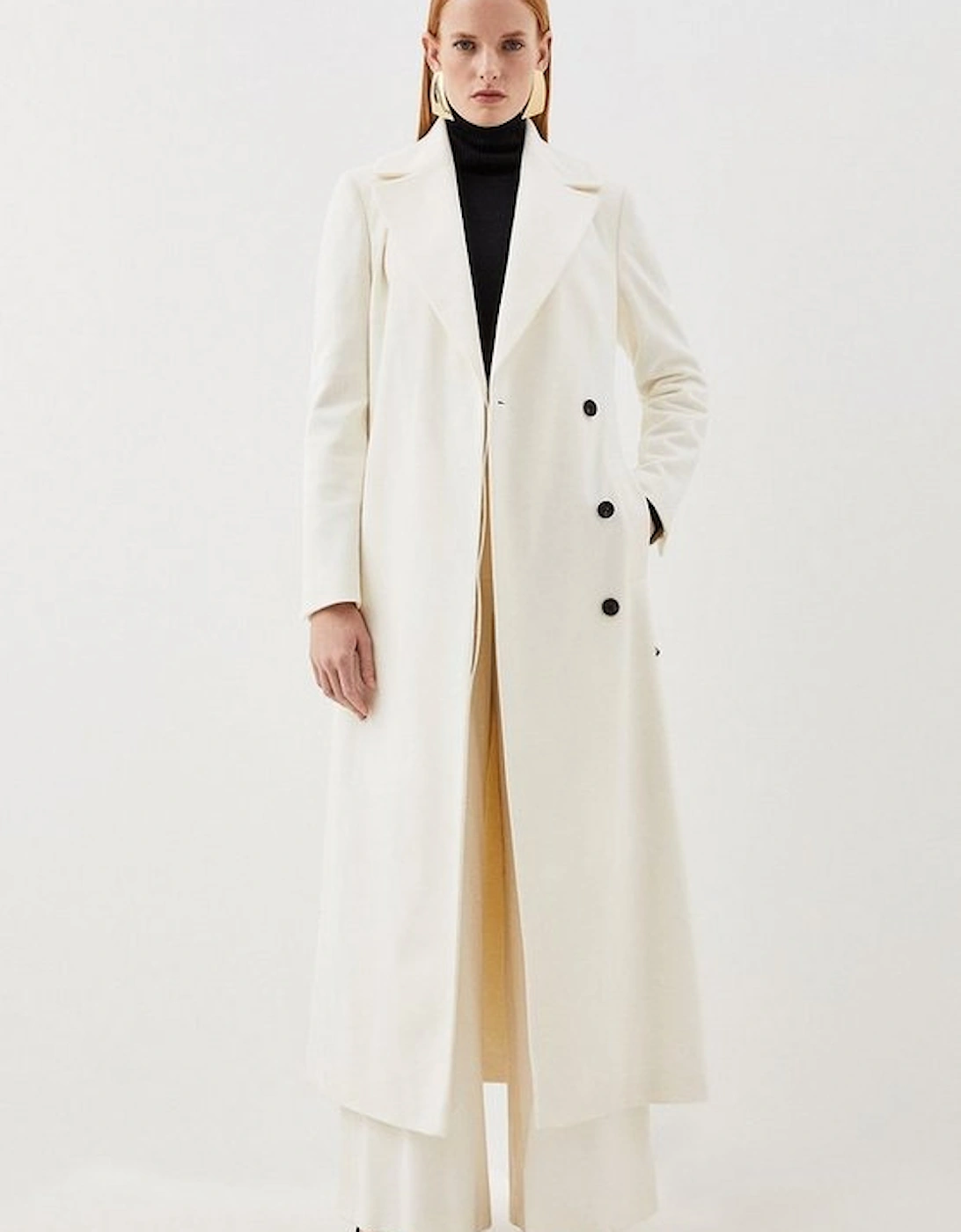 Italian Manteco Wool Blend Belted Midi Coat, 5 of 4