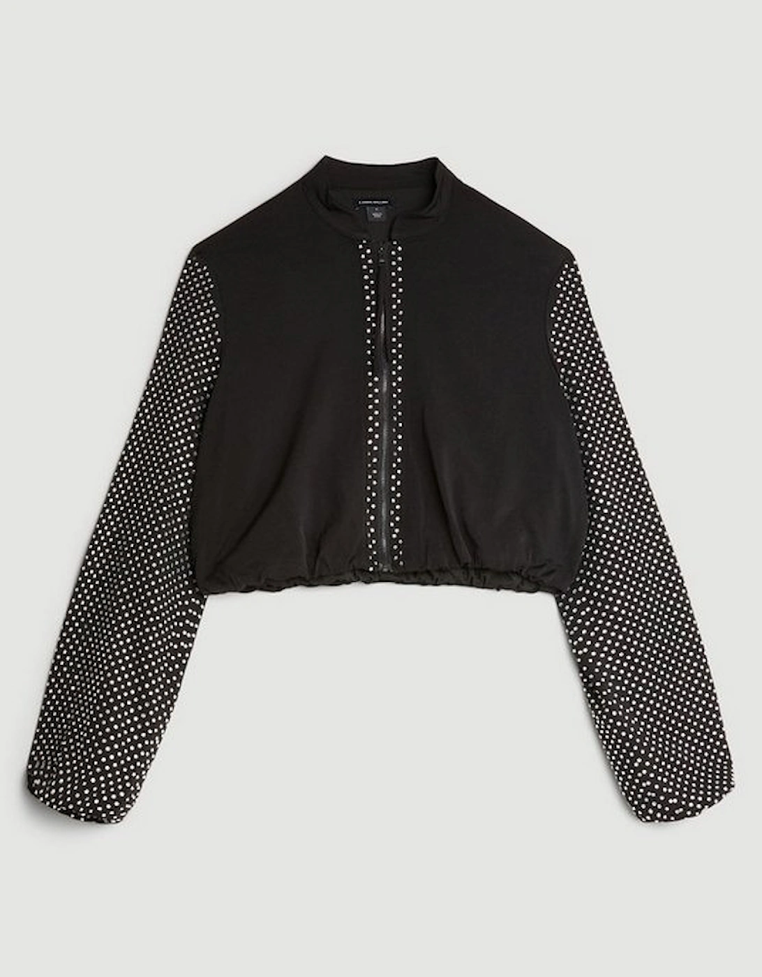 Jersey Crepe Embellished Panelled Jacket