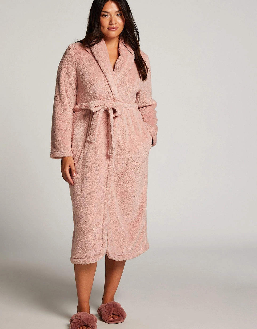 Robe Long Snuggle Fleece - Pink, 3 of 2