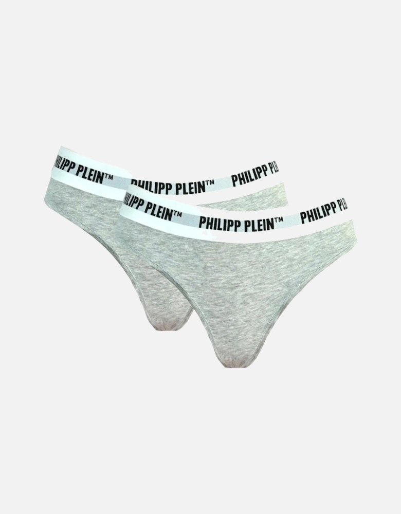 Grey Underwear Thongs Two Pack