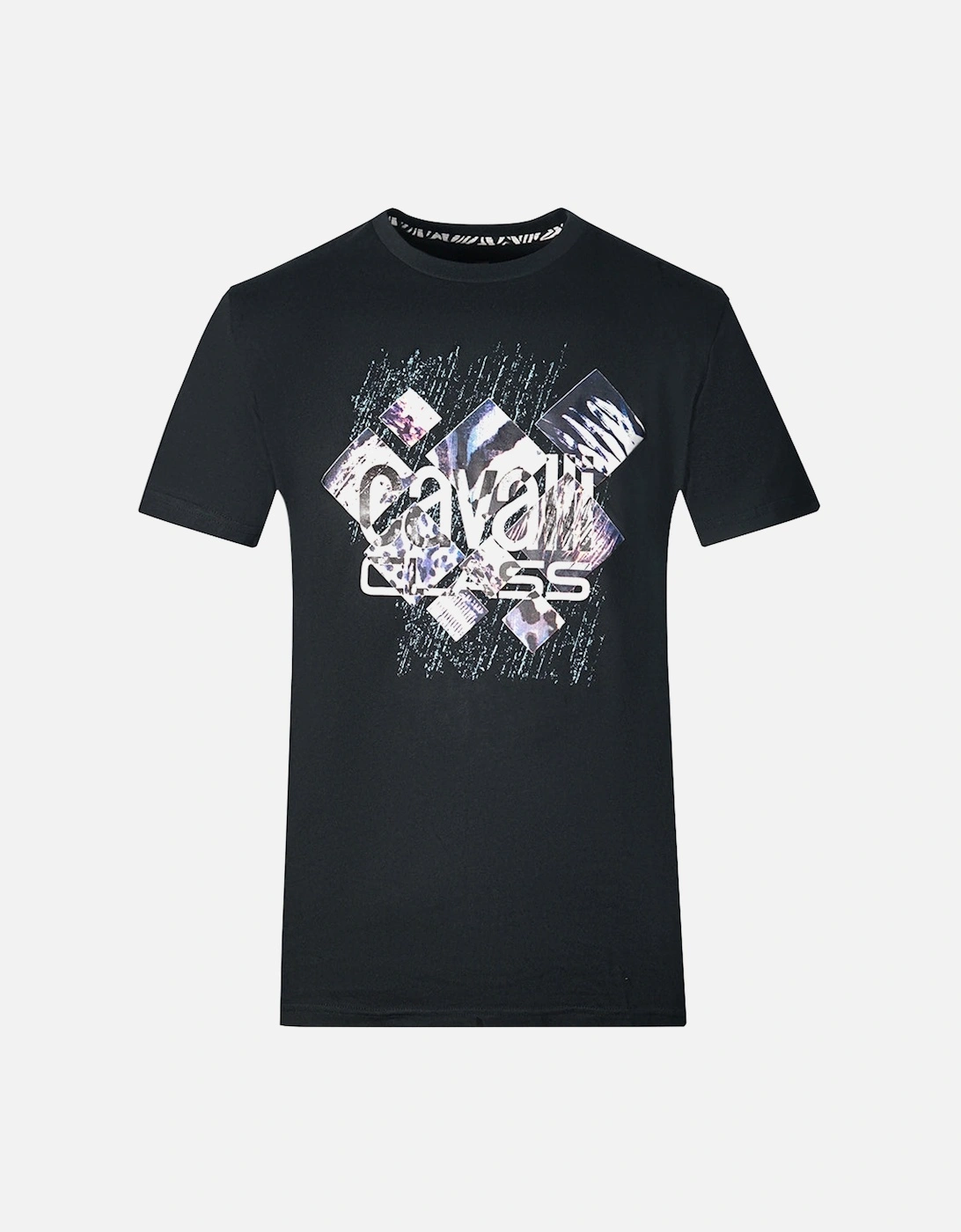 Cavalli Class Diamond Window Of Tiger Design Black T-Shirt, 3 of 2