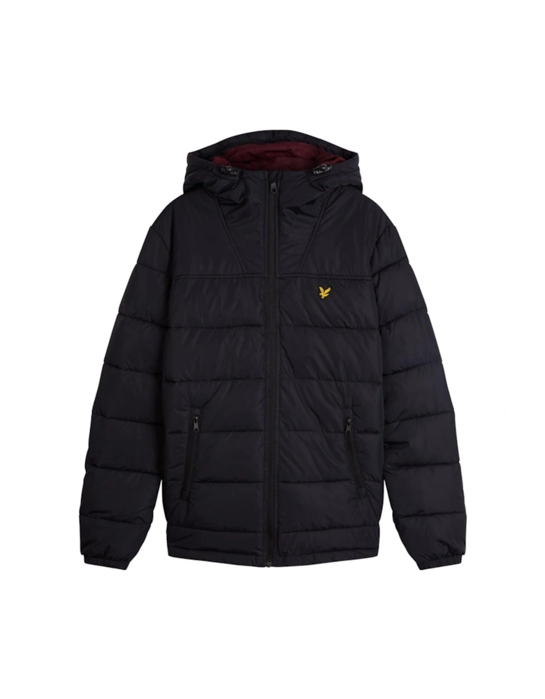 Lyle & Scott Branded Black Hooded Jacket