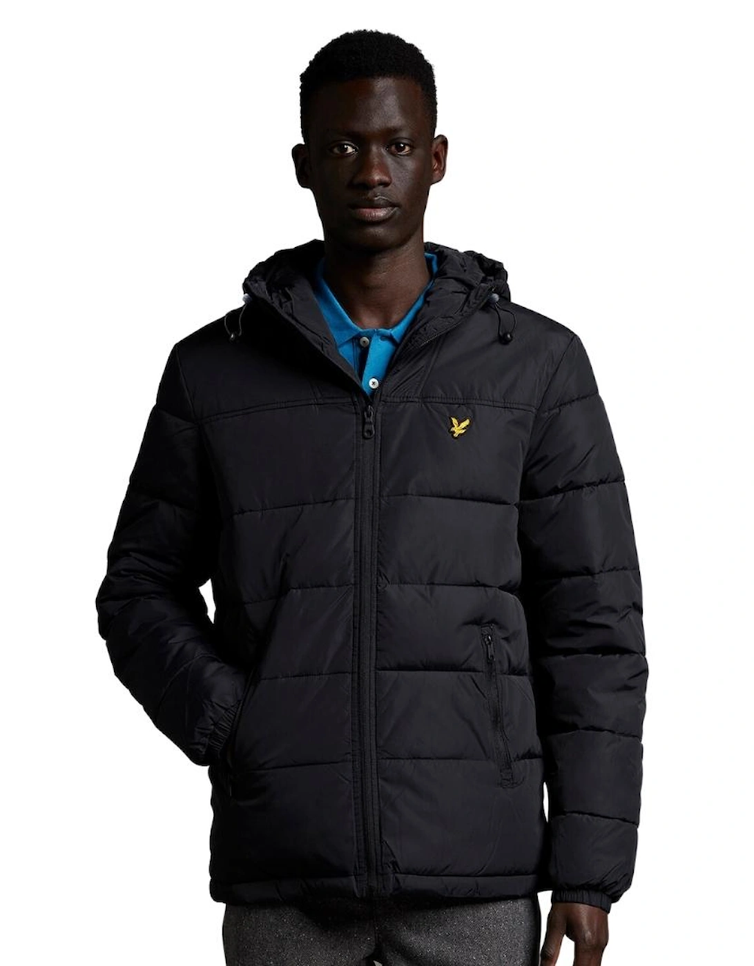 Lyle & Scott Branded Black Hooded Jacket