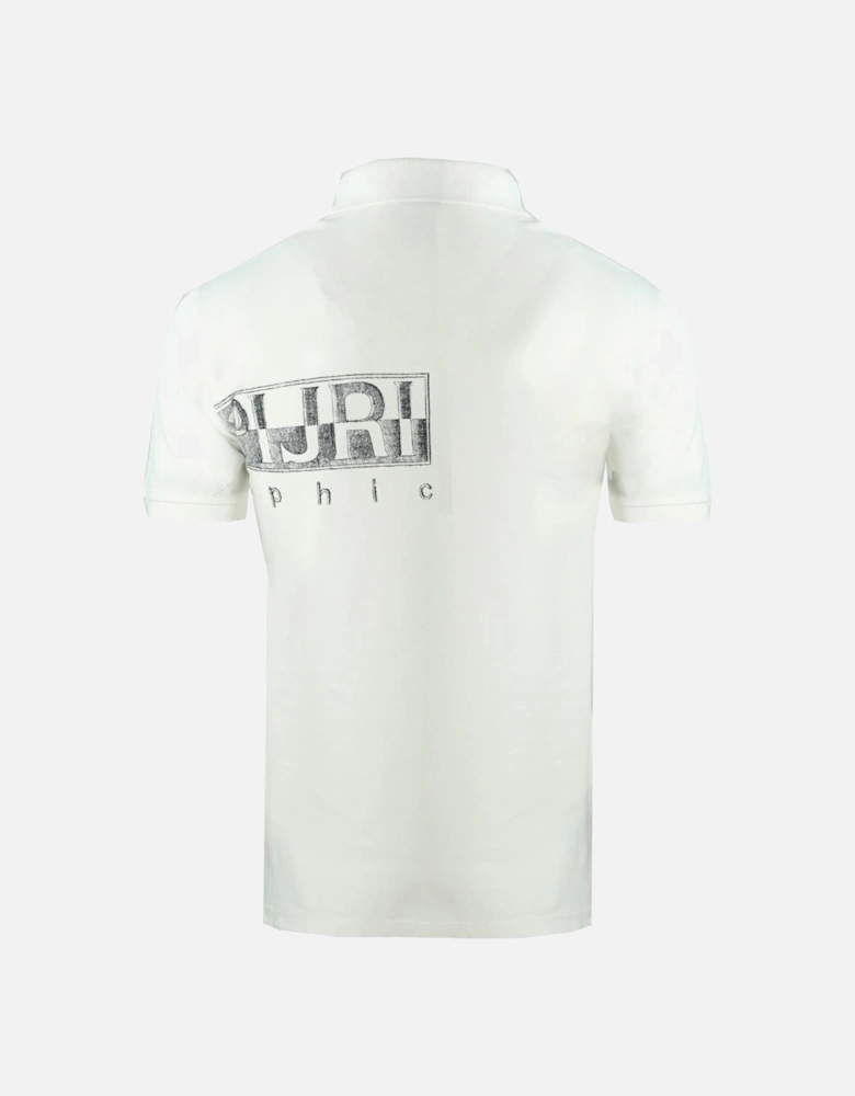 Ellar Large Brand Logo White Polo Shirt