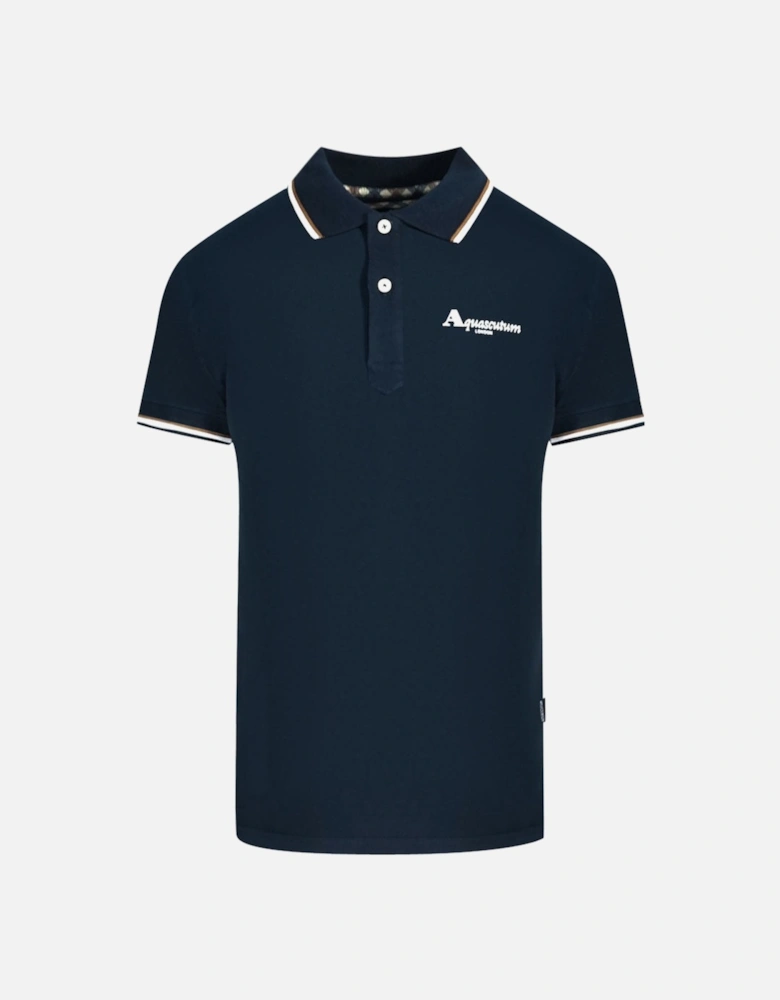 London Tipped Navy Blue Polo Shirt