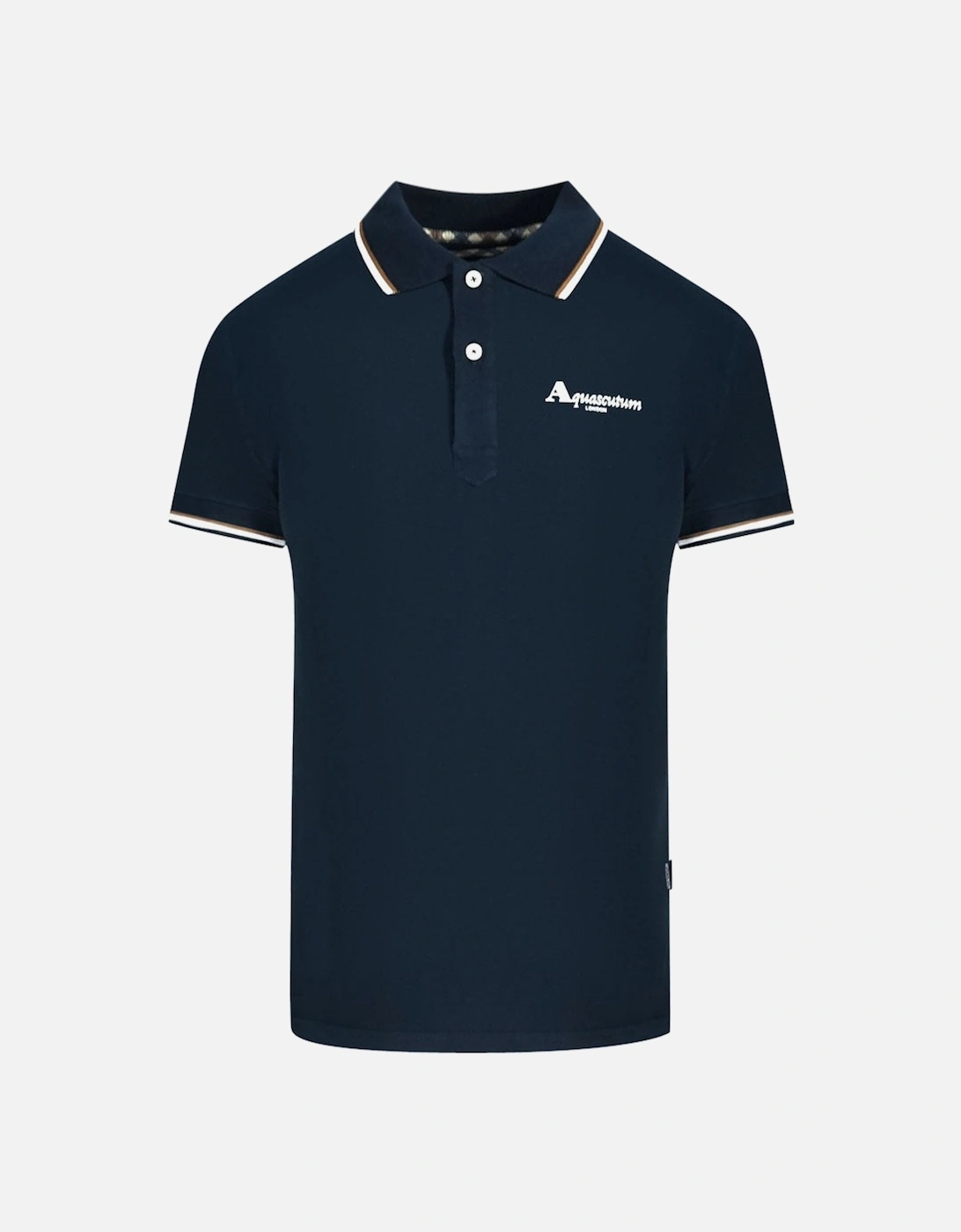 London Tipped Navy Blue Polo Shirt, 3 of 2
